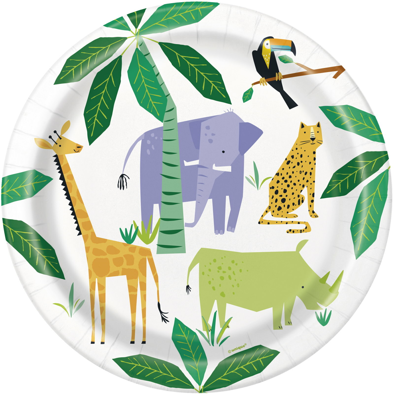 Animal Safari Large Paper Plates (Pack of 8)