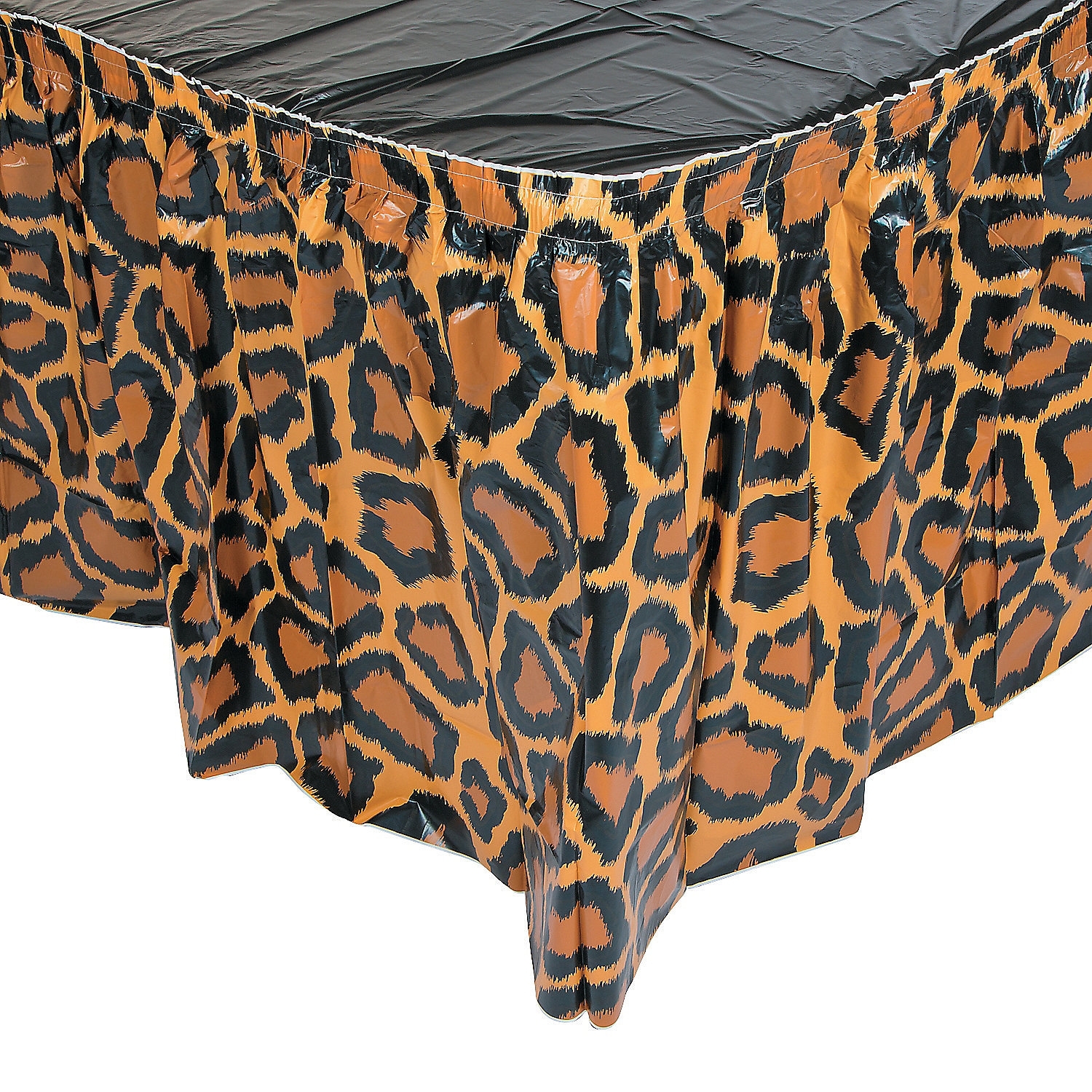 Leopard Print Plastic Table Skirt