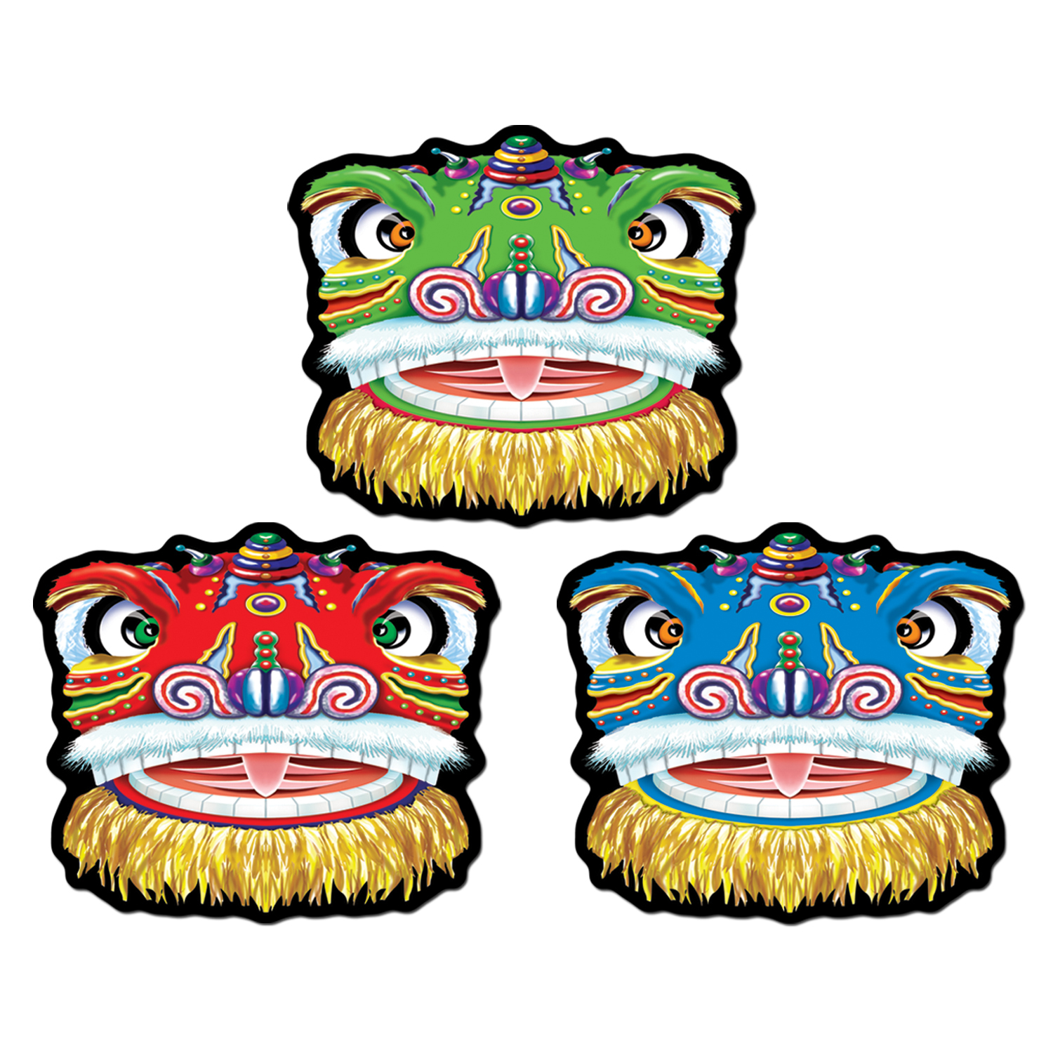 Chinese Dragon Cutout Wall Decorations (Pack of 3)