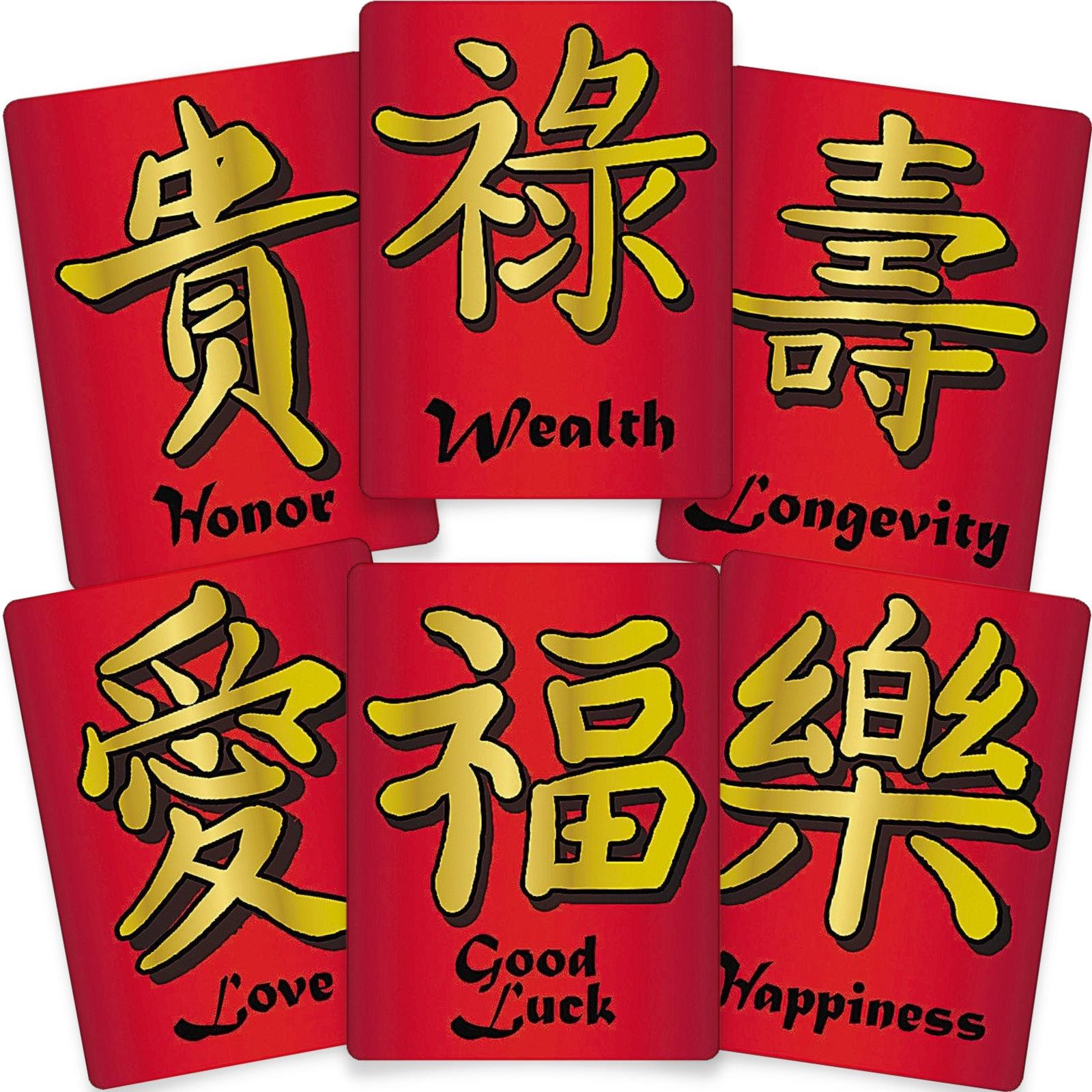 Chinese New Year Sign Decorations (Pack of 6)  