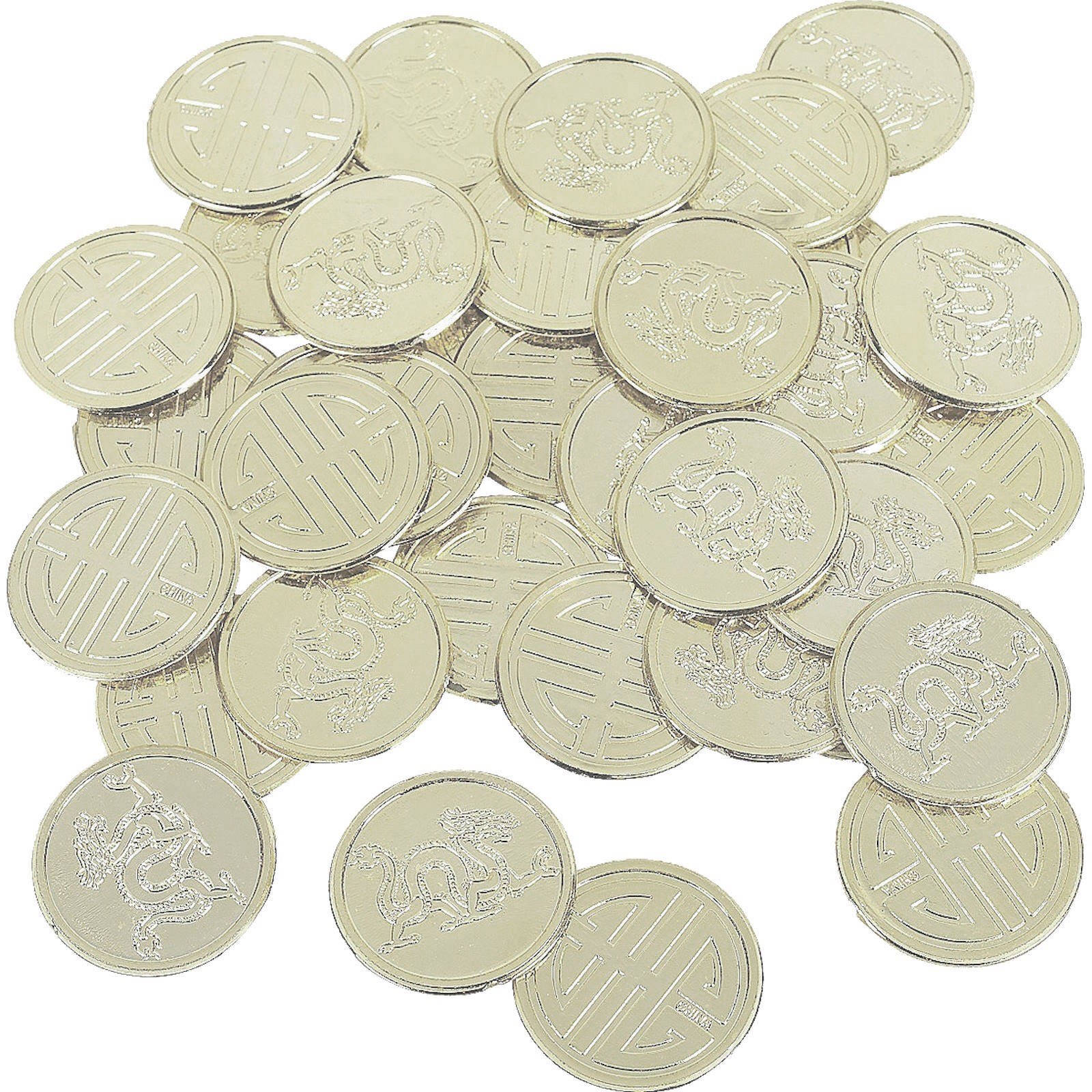 Chinese New Year Lucky Gold Plastic Coins (Pack of 144) 