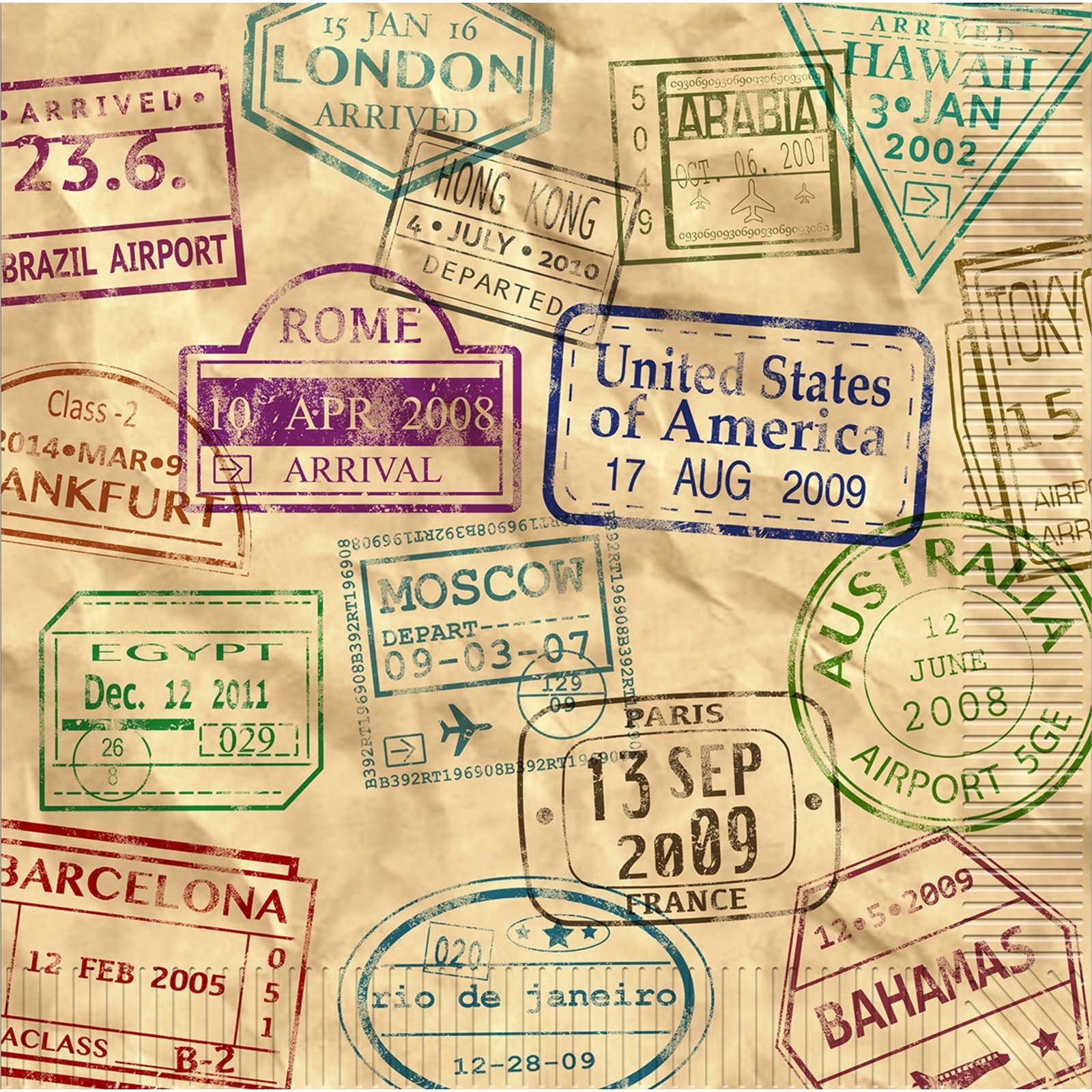 Around The World Large Napkins / Serviettes (Pack of 16)