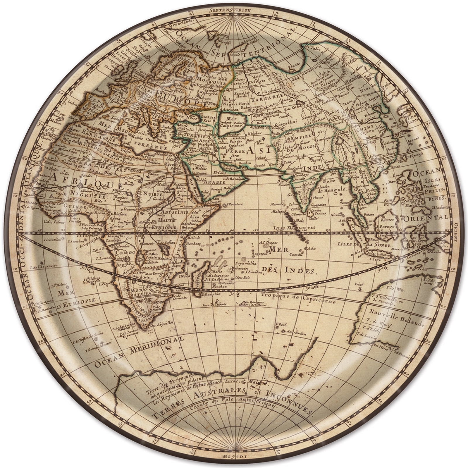 Around The World Large Paper Plates (Pack of 8)