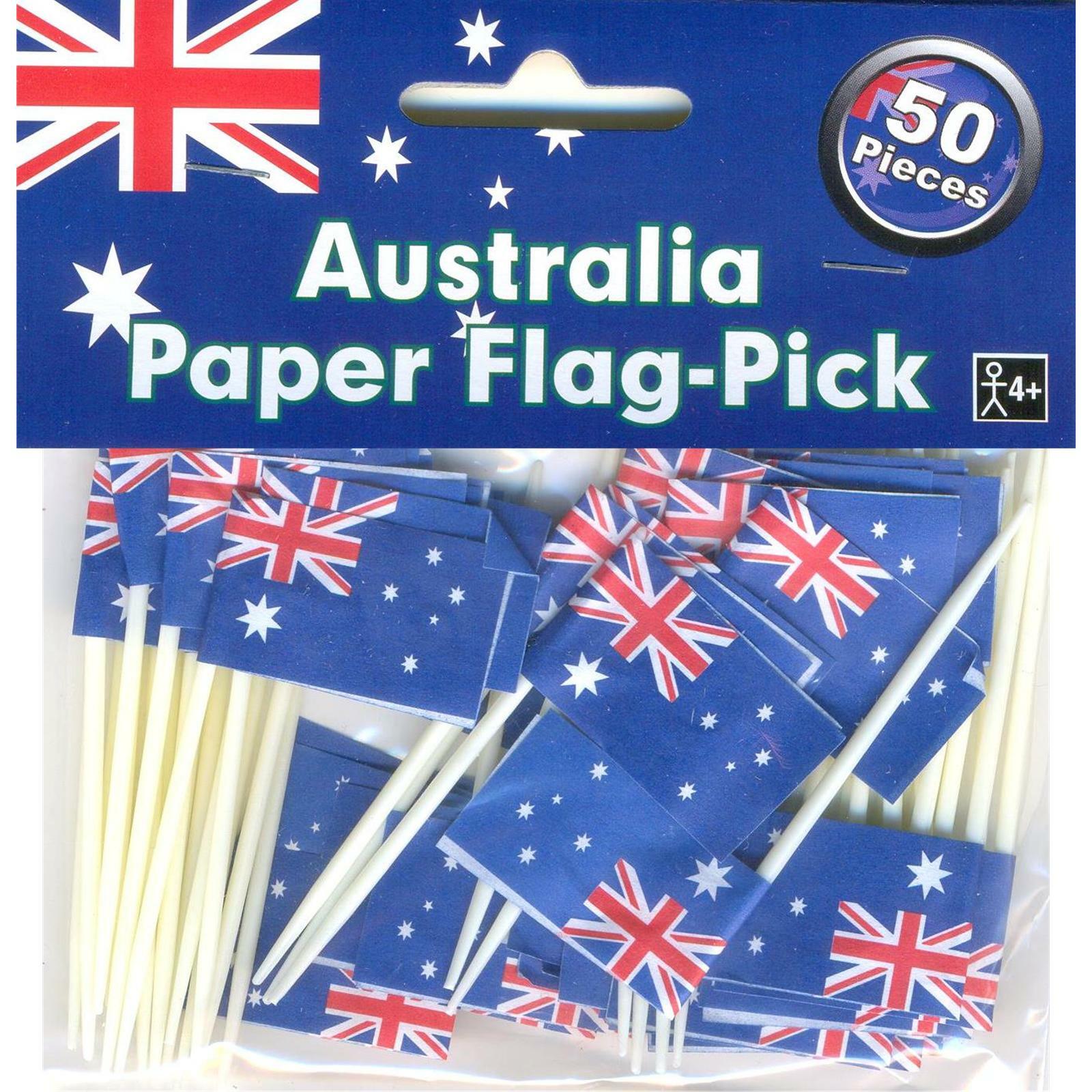 Australian Flag Picks (Pack of 50)