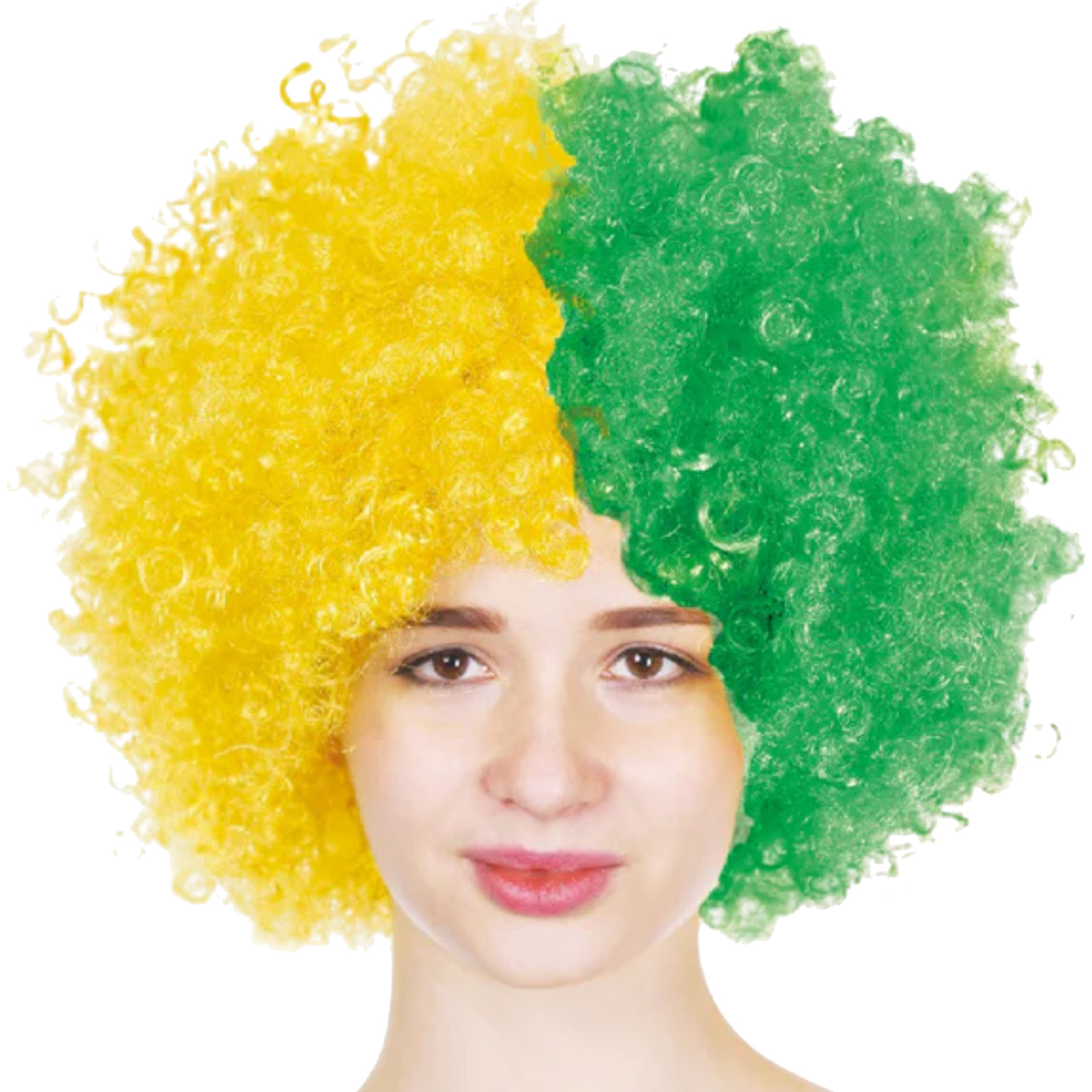 Aussie Green and Yellow Afro Wig