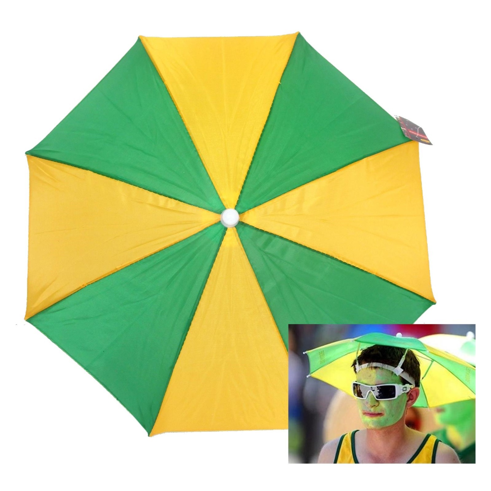Green and Gold Aussie Umbrella Hat