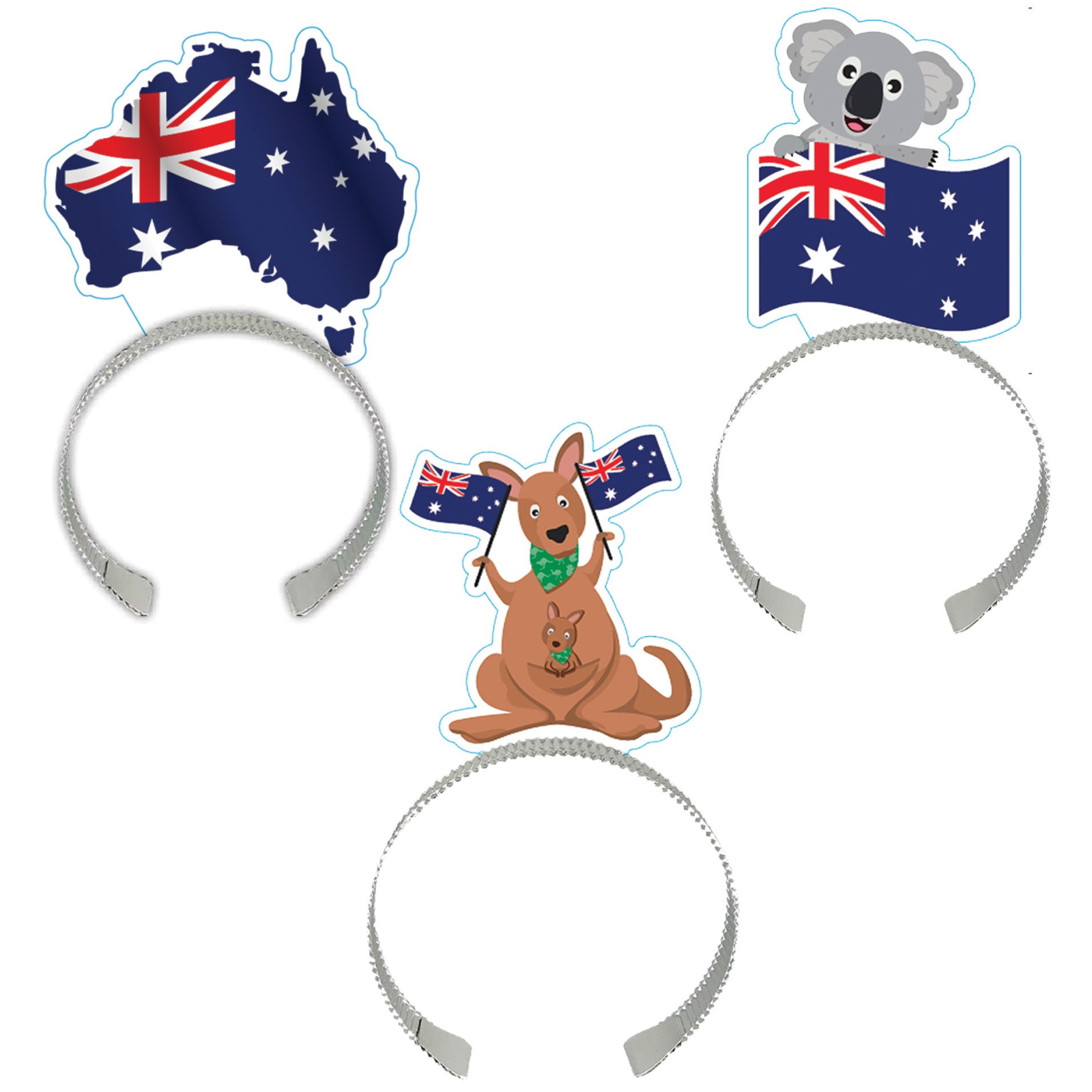 Australian Flag and Animal Headbands (Pack of 8)