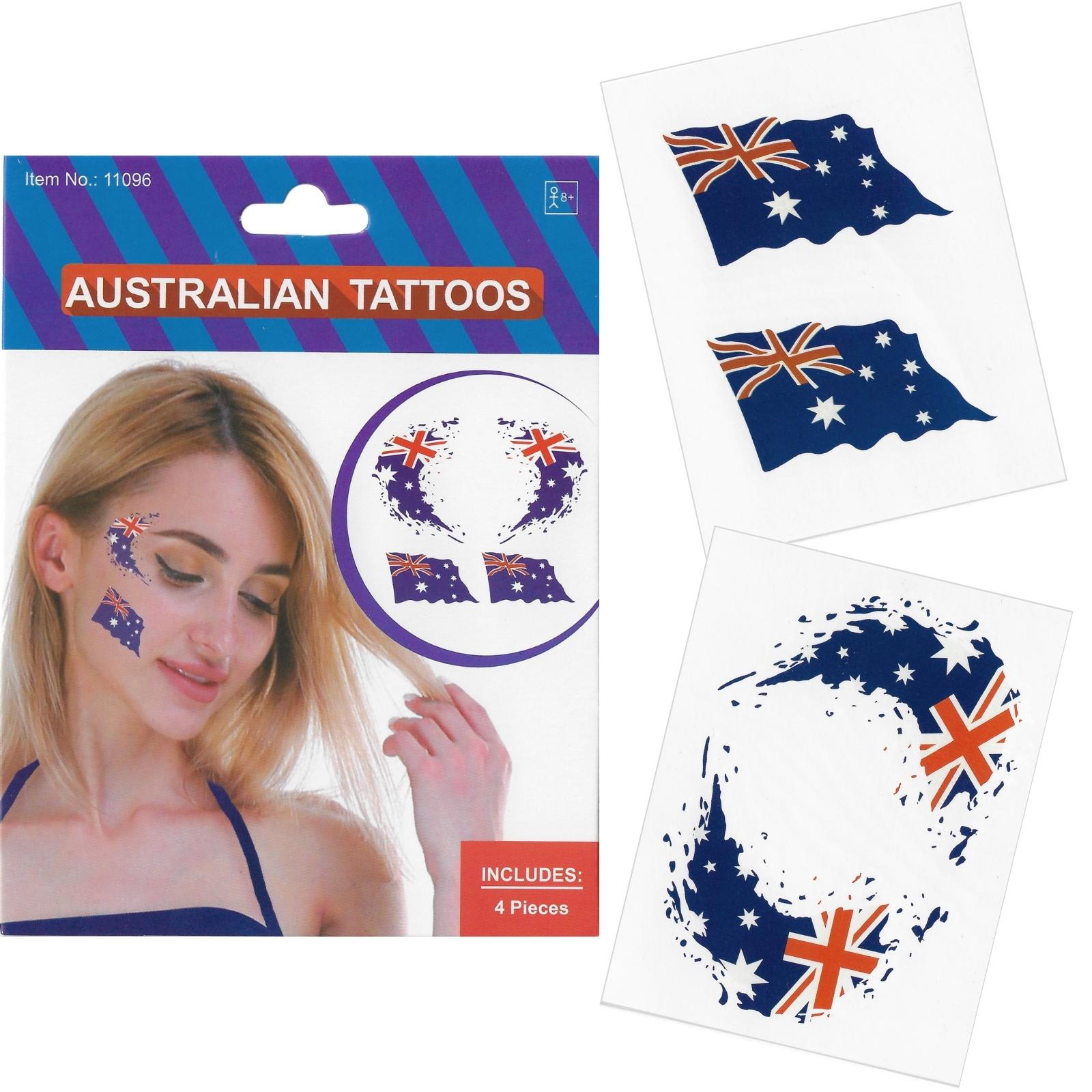 Australian Flag Tattoos (Pack of 4)