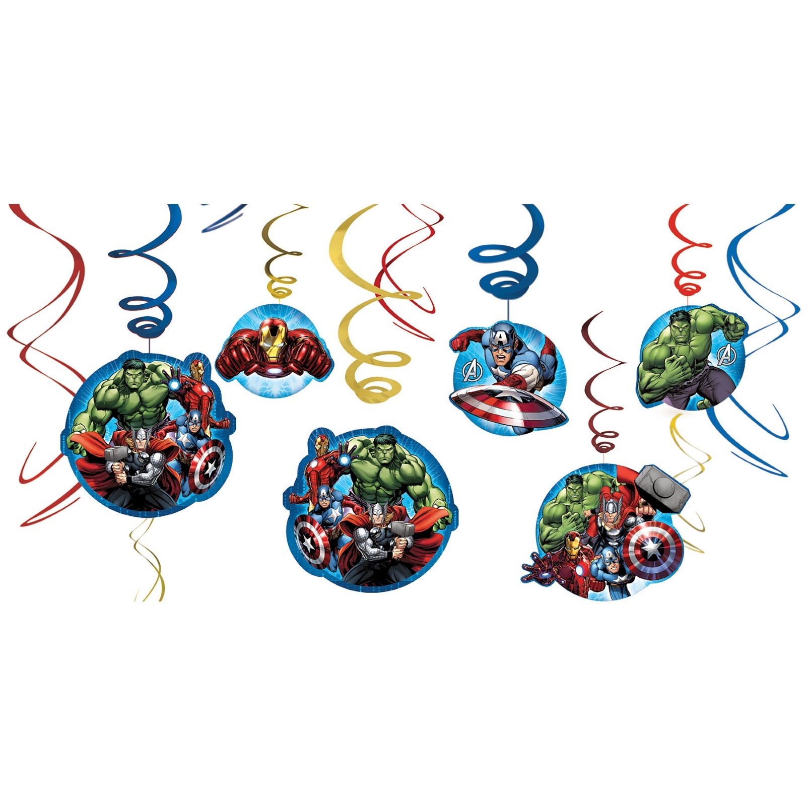 Avengers Assemble Swirl Decorations (Pack of 12)