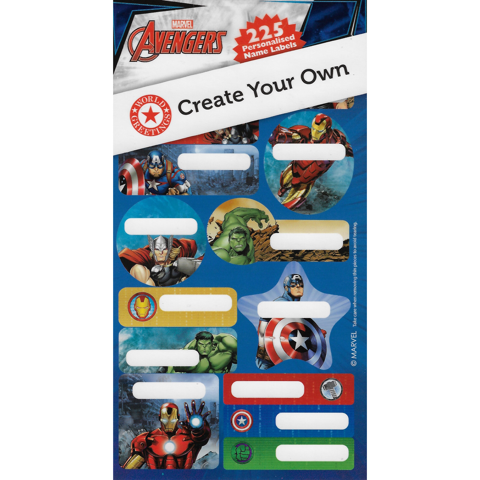 Avengers Create Your Own Name Labels Sticker Book (15 Sheets)