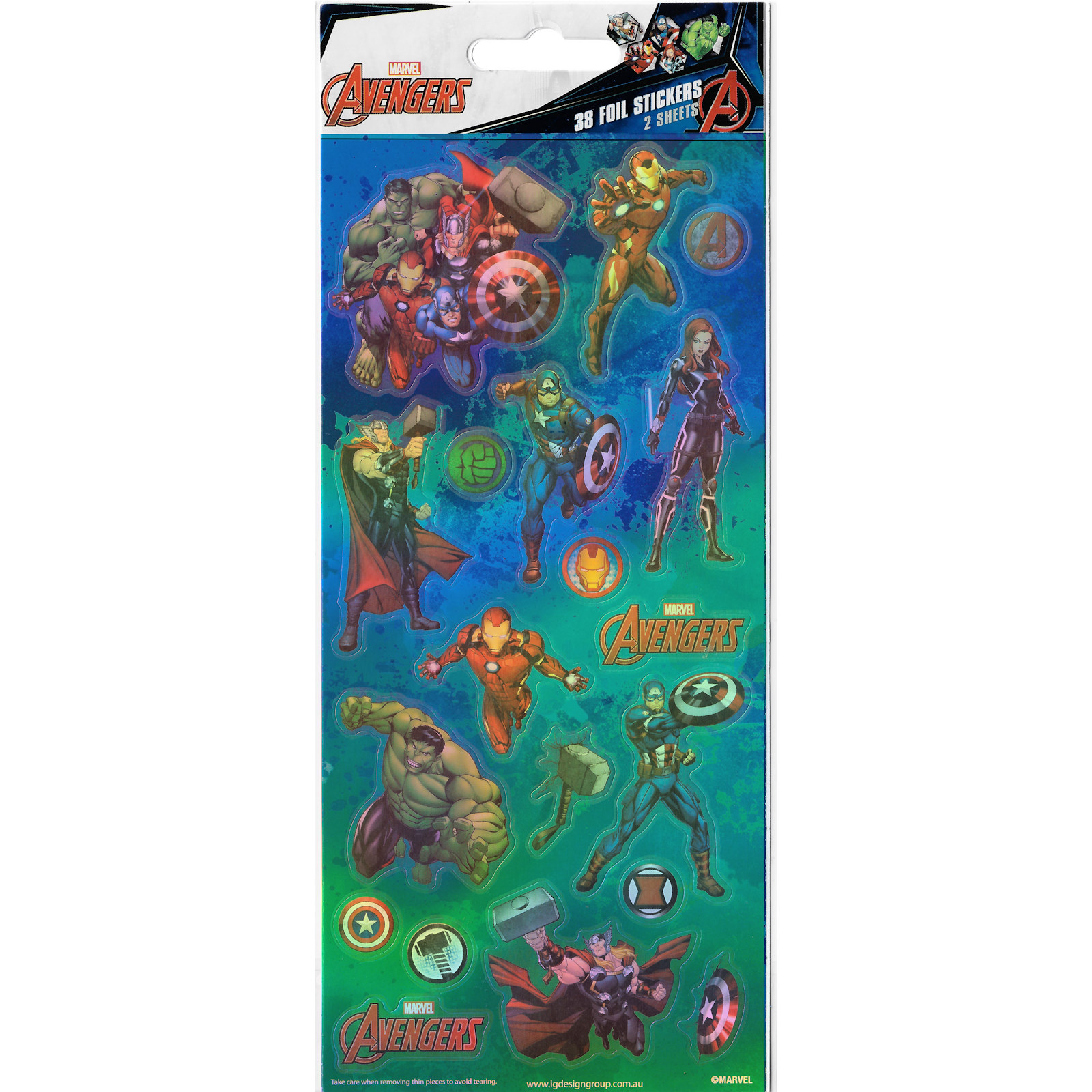 Avengers Foil Stickers (2 Sheets)