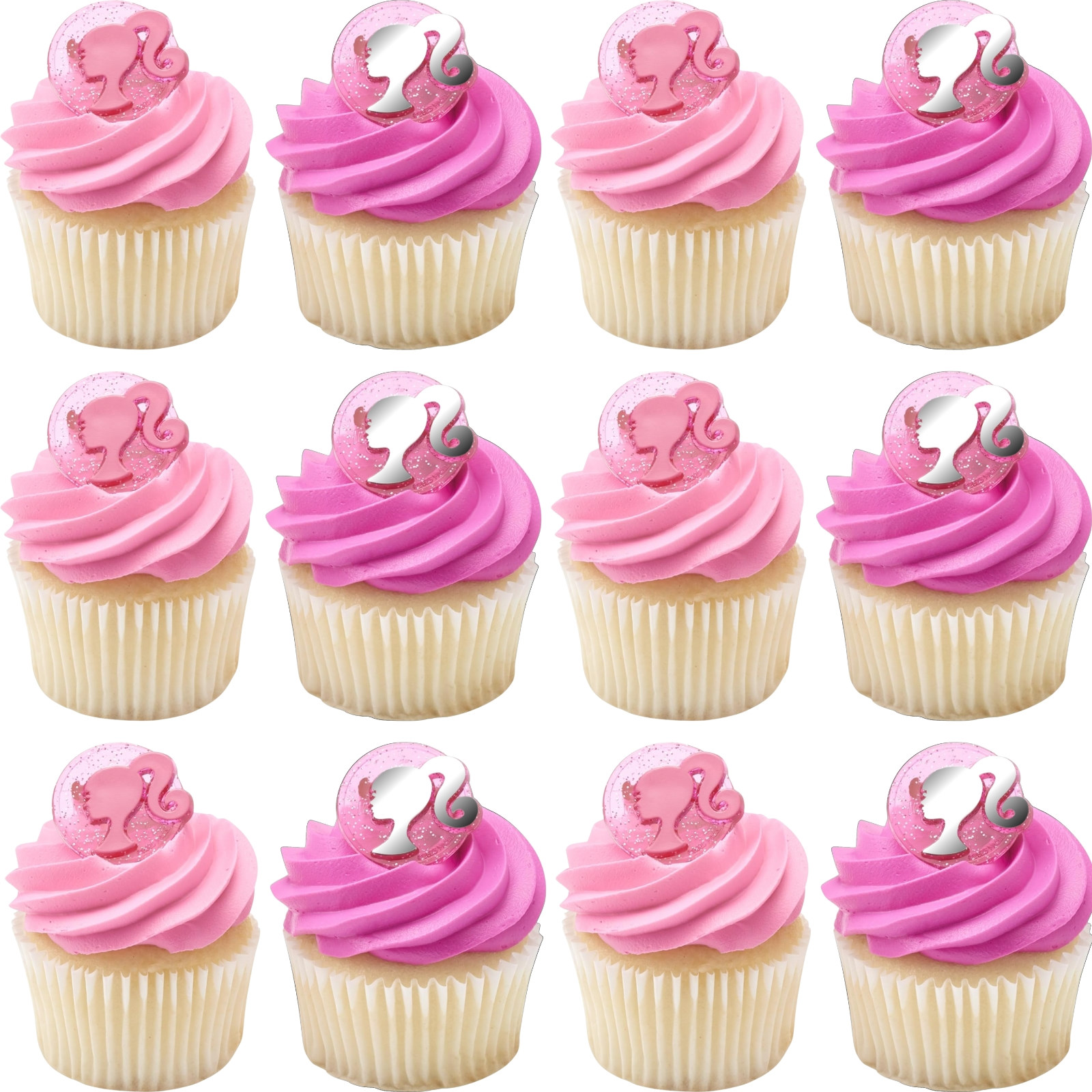 Barbie Silhouette Cupcake Rings (Pack of 12)
