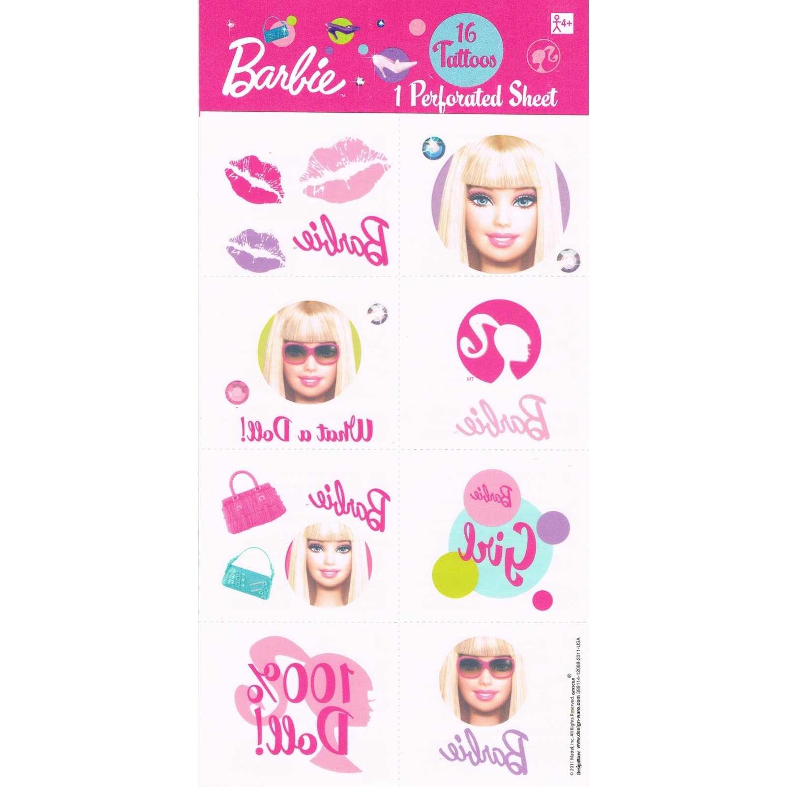 Barbie All Doll'd Up Tattoos (1 Sheet)