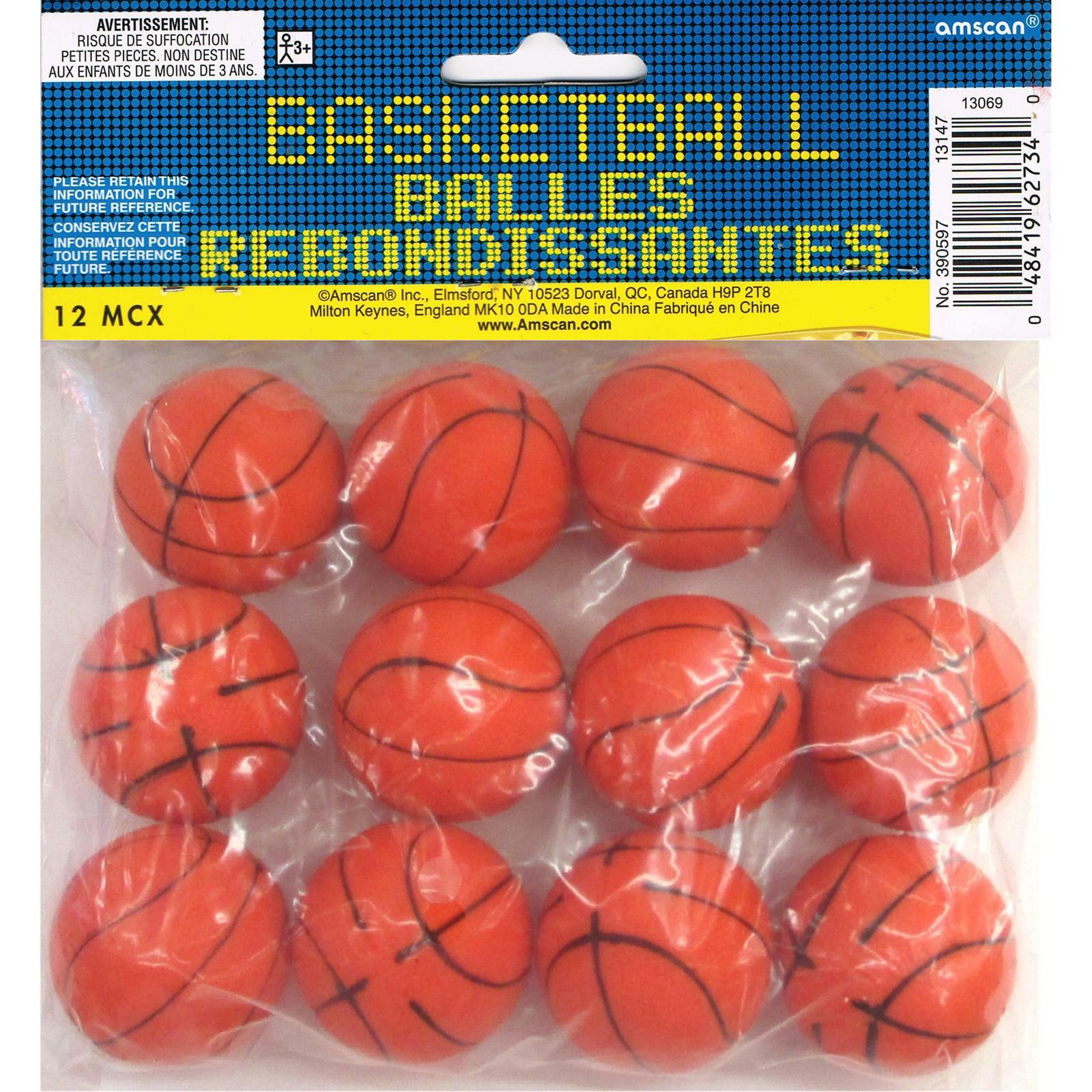Basketball Bounce Balls (Pack of 12)