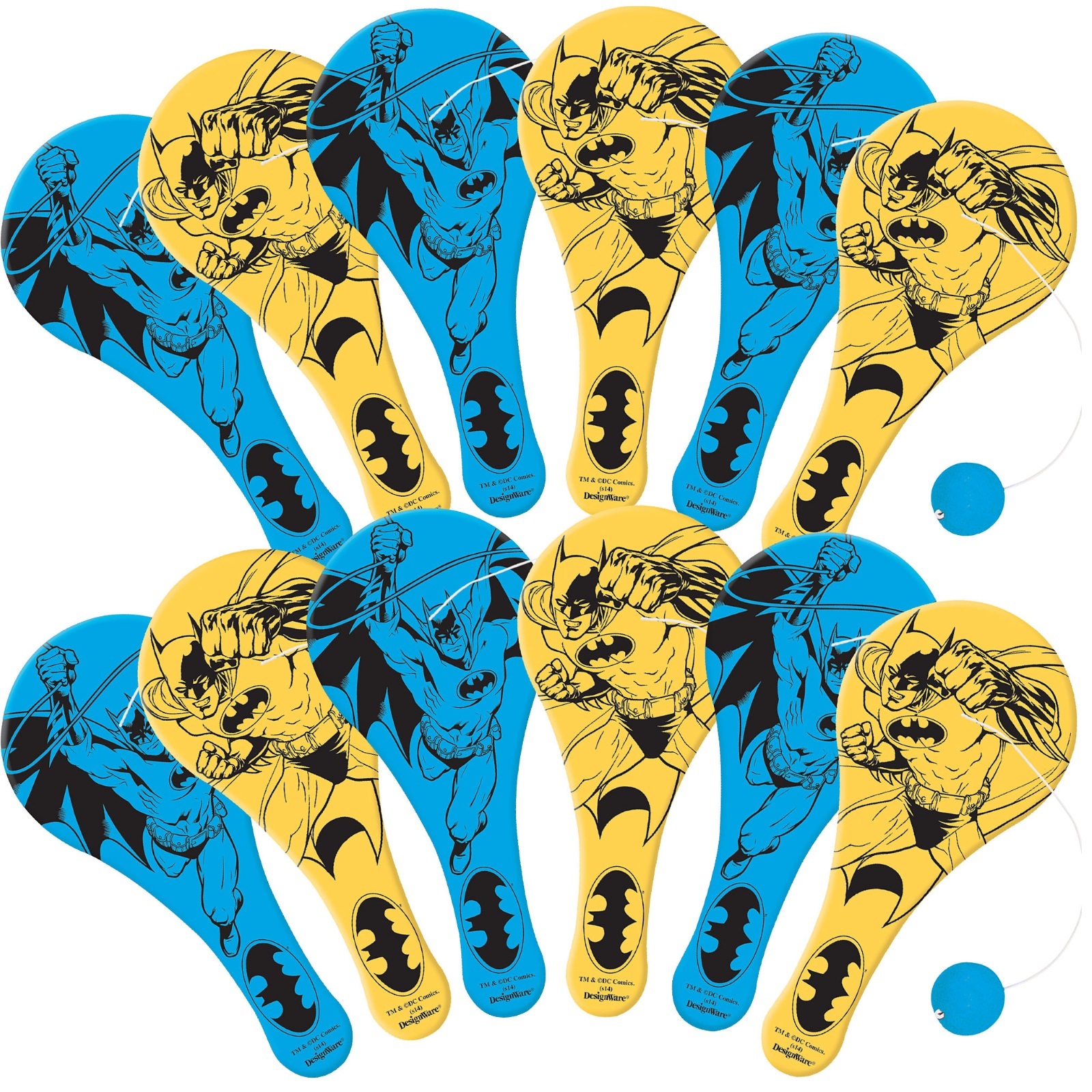 Batman Mini Paddleball Toys (Pack of 12)