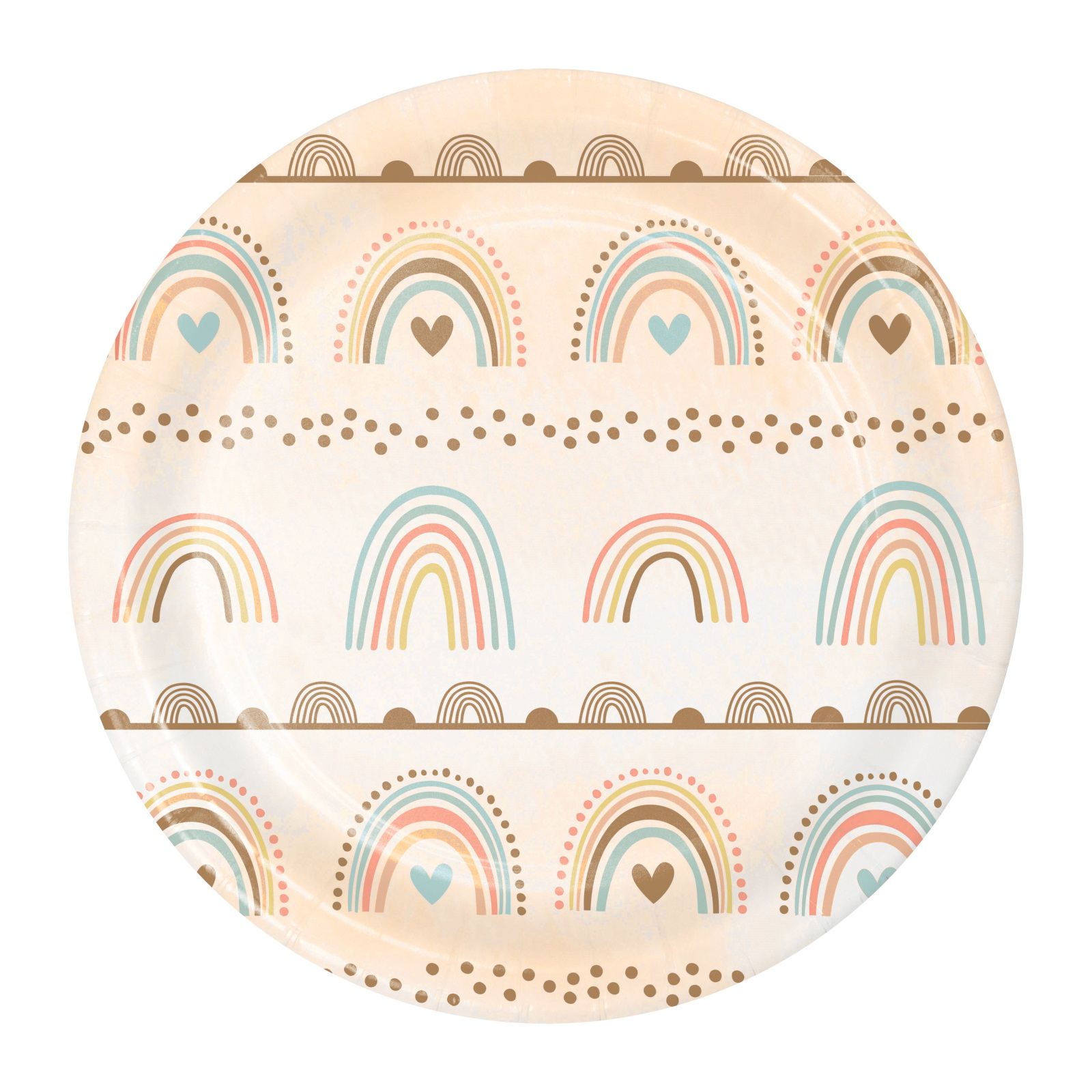 Boho Rainbow Small Paper Plates (Pack of 8)