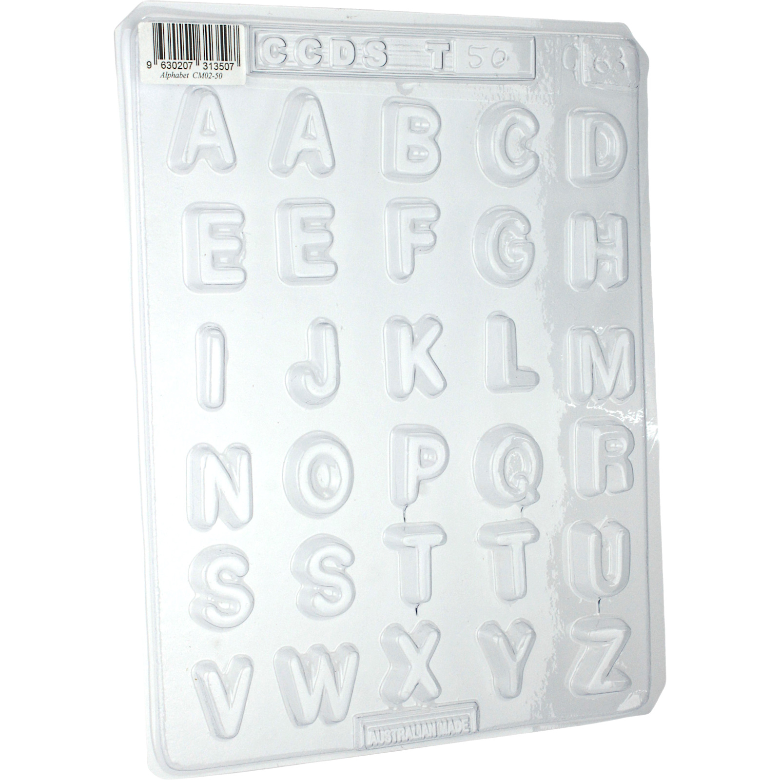 Alphabet Letters Plastic Chocolate Moulds (1 Sheet)