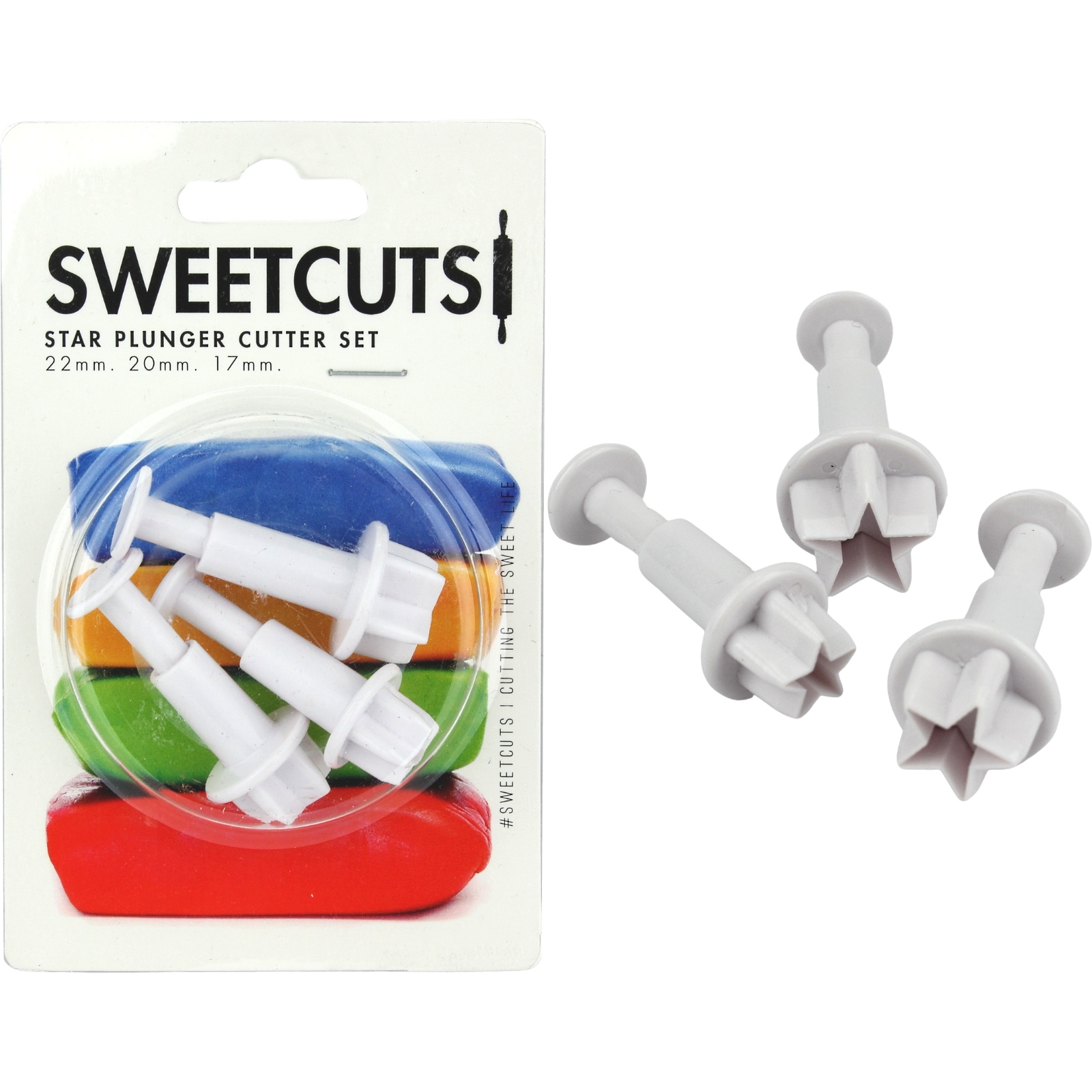 Star Cookie Cutter Stamp Set (3 Pieces) 