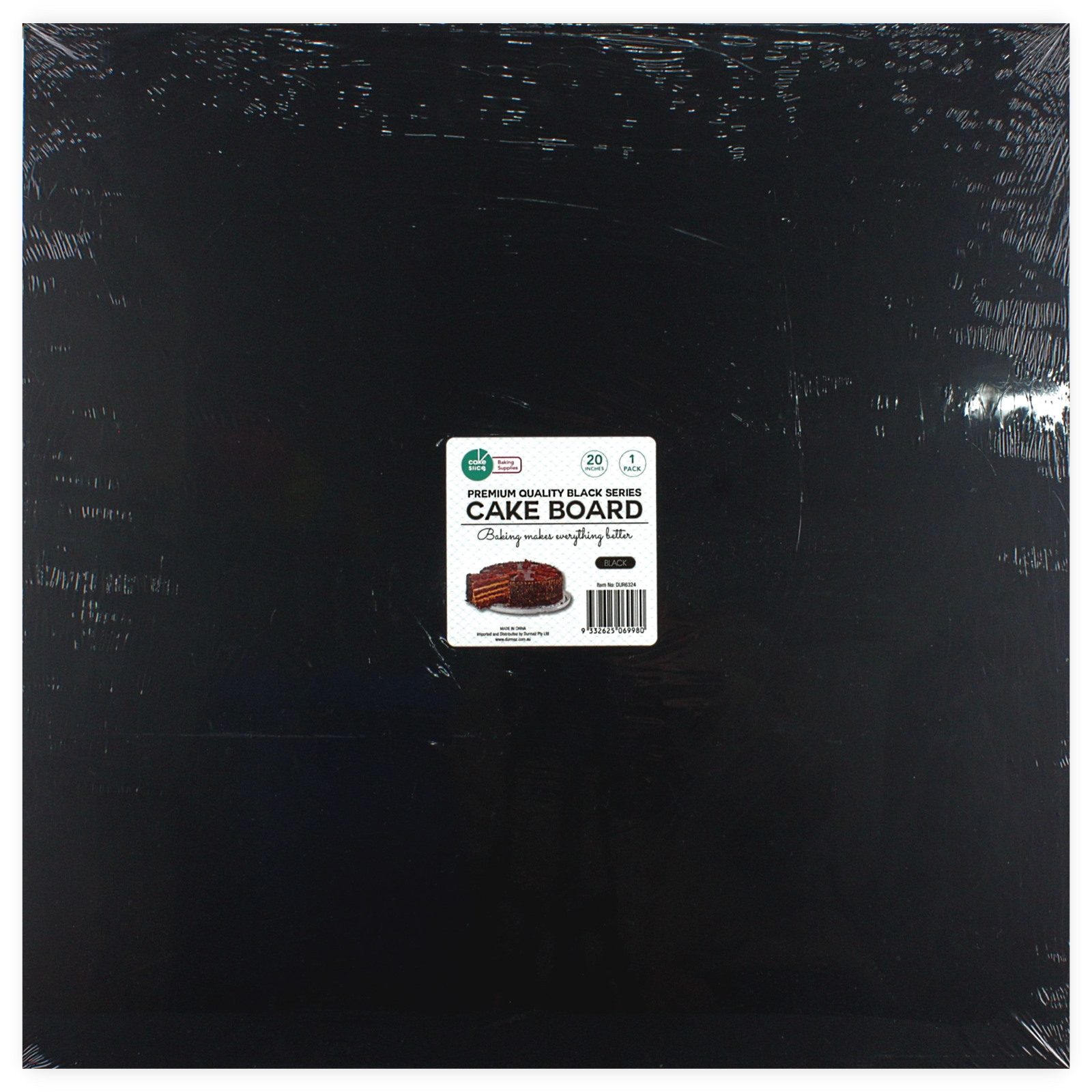 Square Black Cake Board 51cm