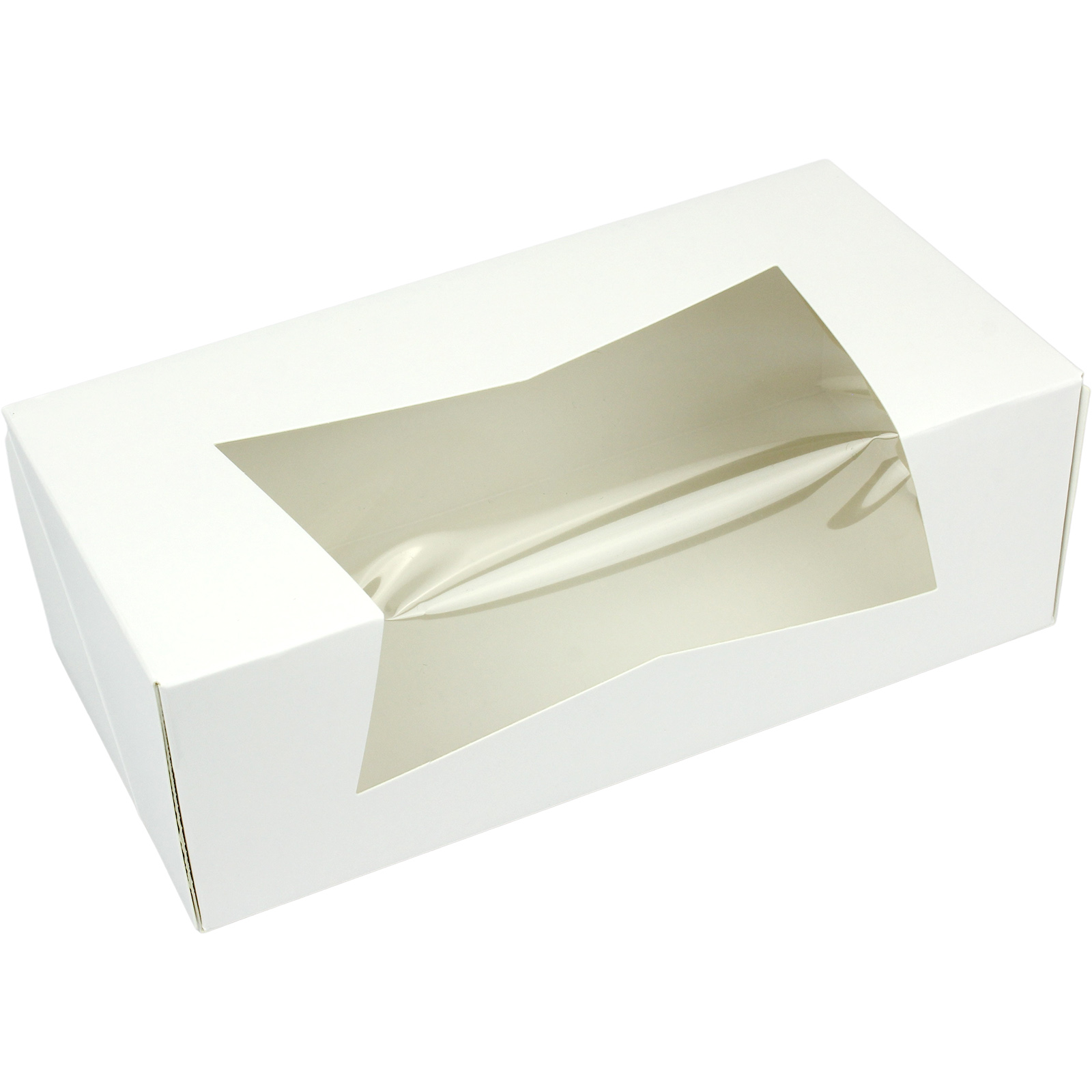 White Double Donut Boxes With Window (Pack of 3)