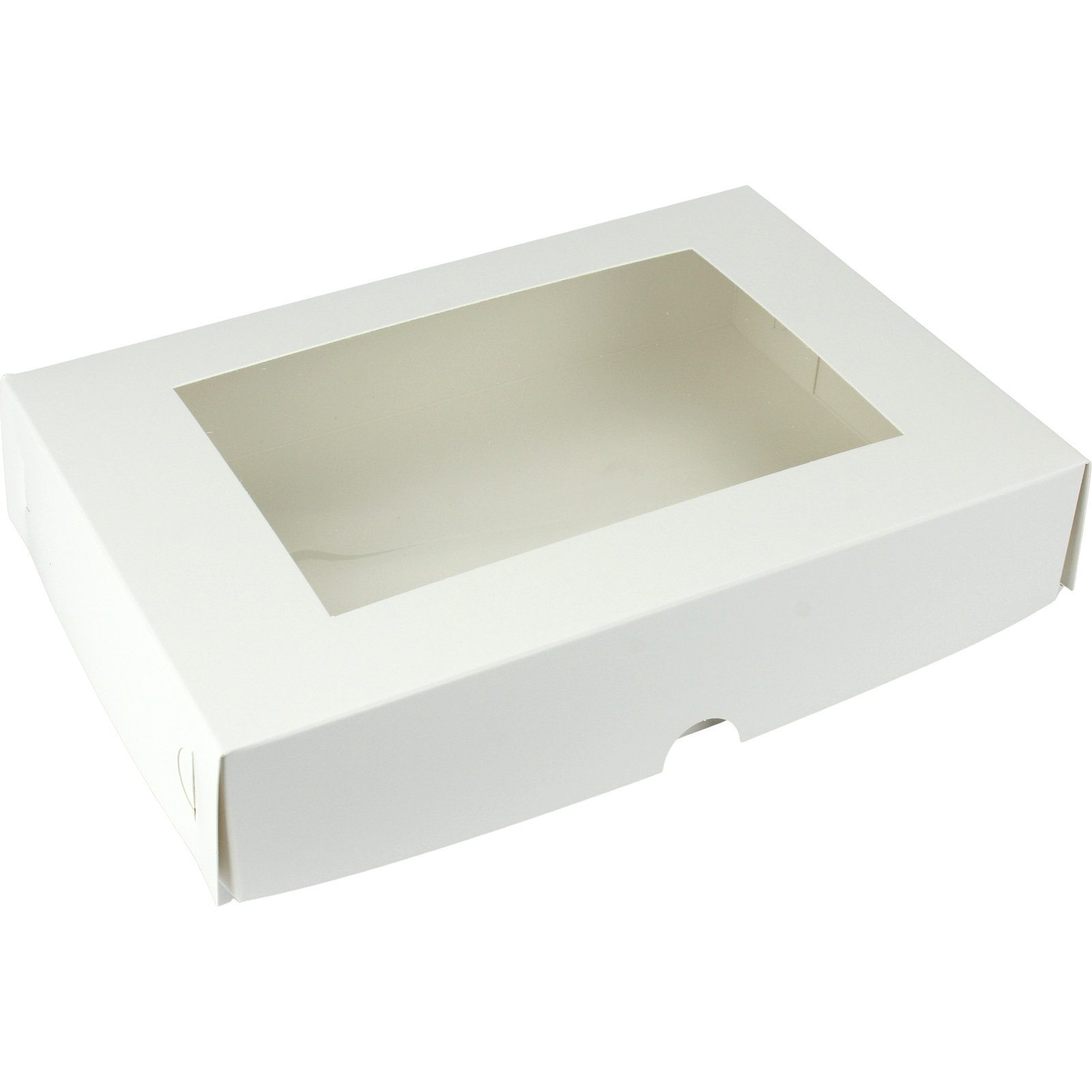 White Rectangle Cookie / Biscuit Box with Window Lid 25.5cm