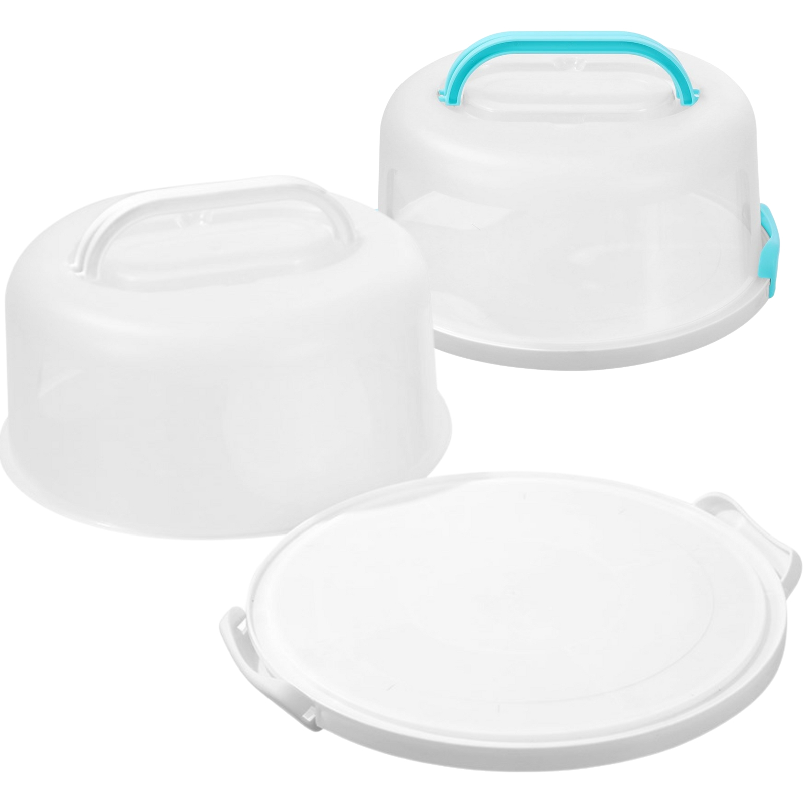 Round Clip Lock Cake Holder With Carry Handles (1 Only)