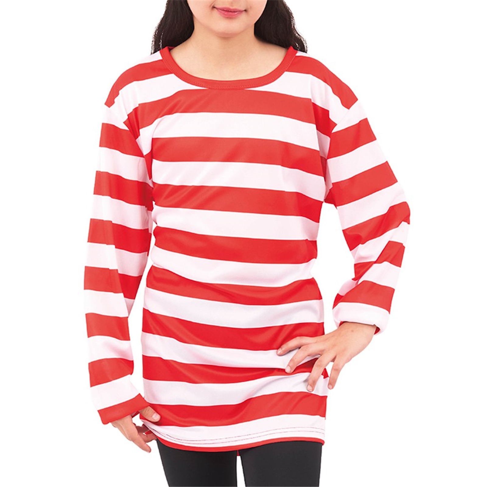 Red and White Stripe Kids Long Sleeve Top