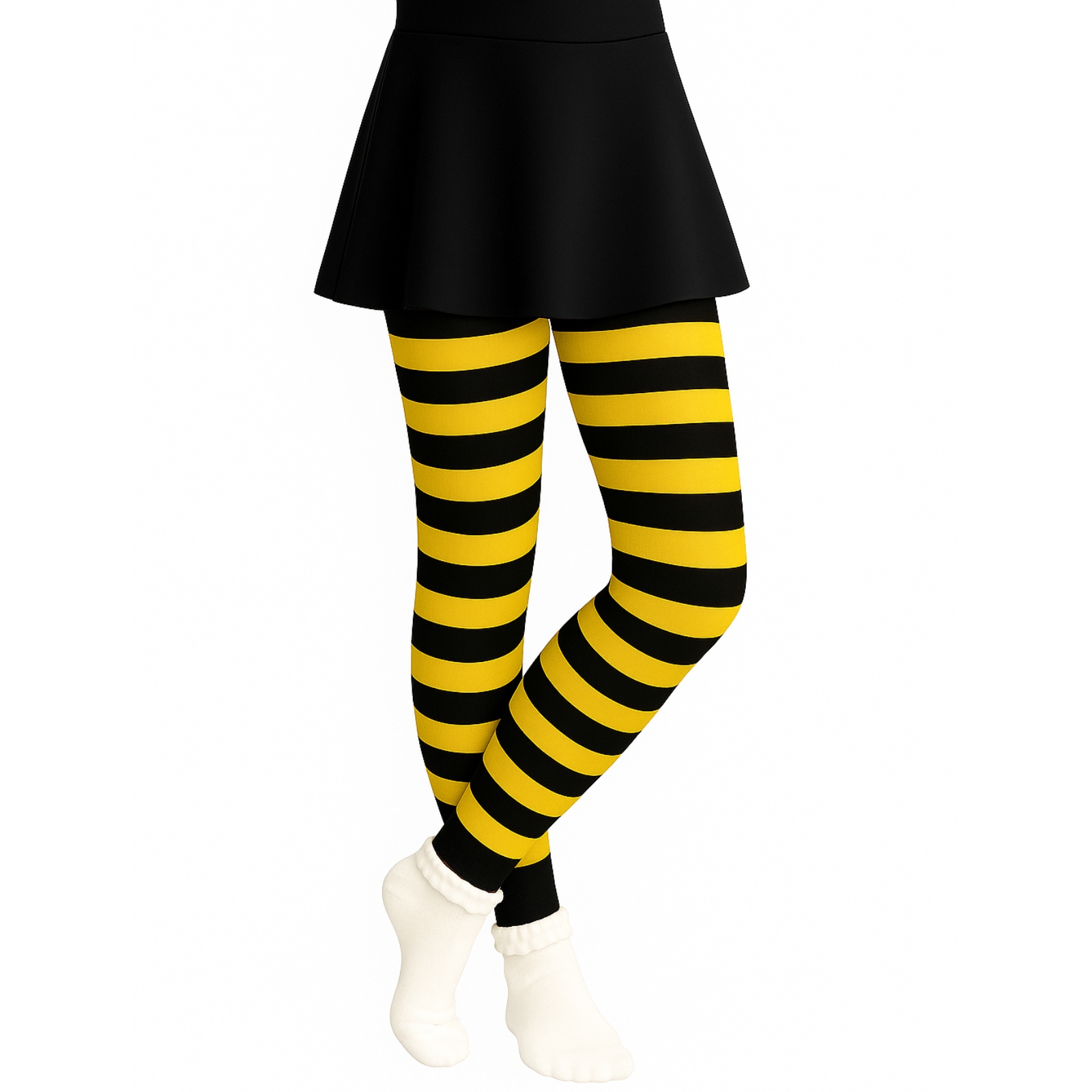 Kids Bumblebee Striped Footless Tights 