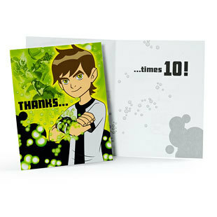 Ben 10 Party Thank You Cards (Pack of 8)