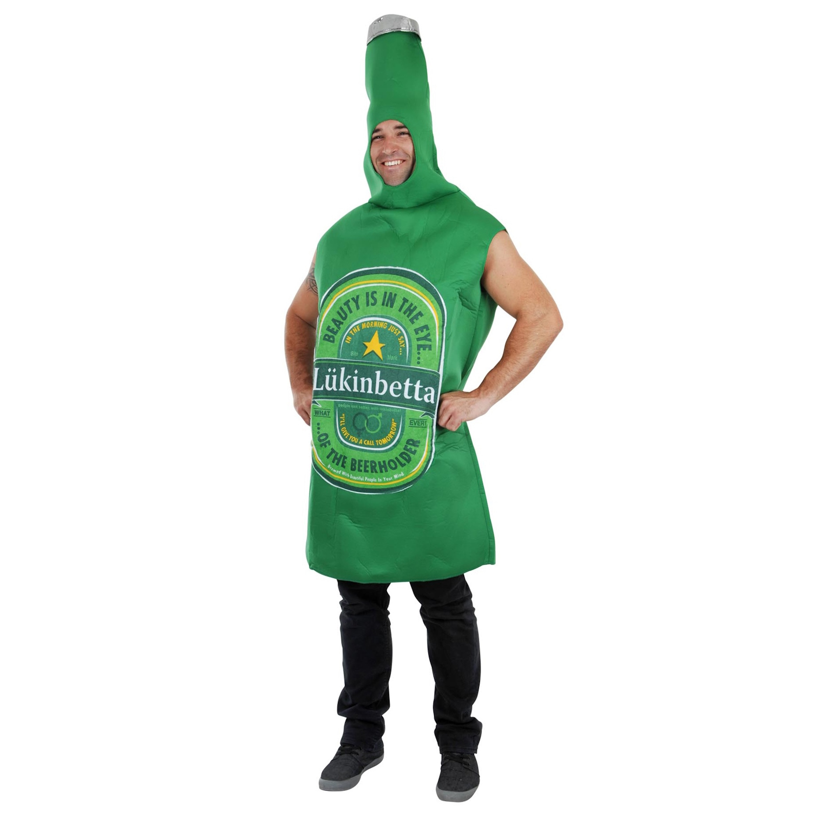 Lukinbetta Beer Bottle Costume Adult Standard One Size