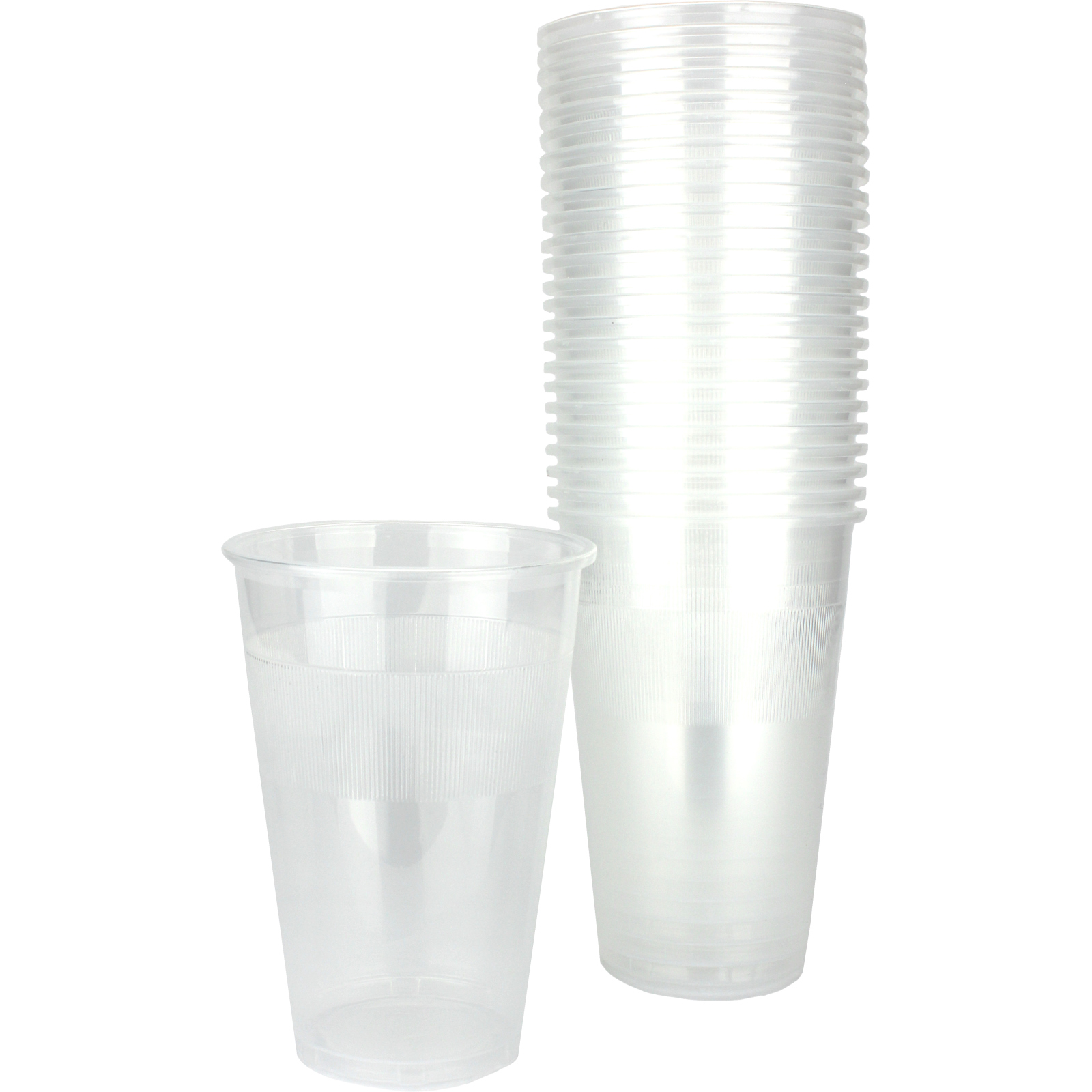Clear Plastic Beer/Softdrink Cups 425ml (Pack of 25) 