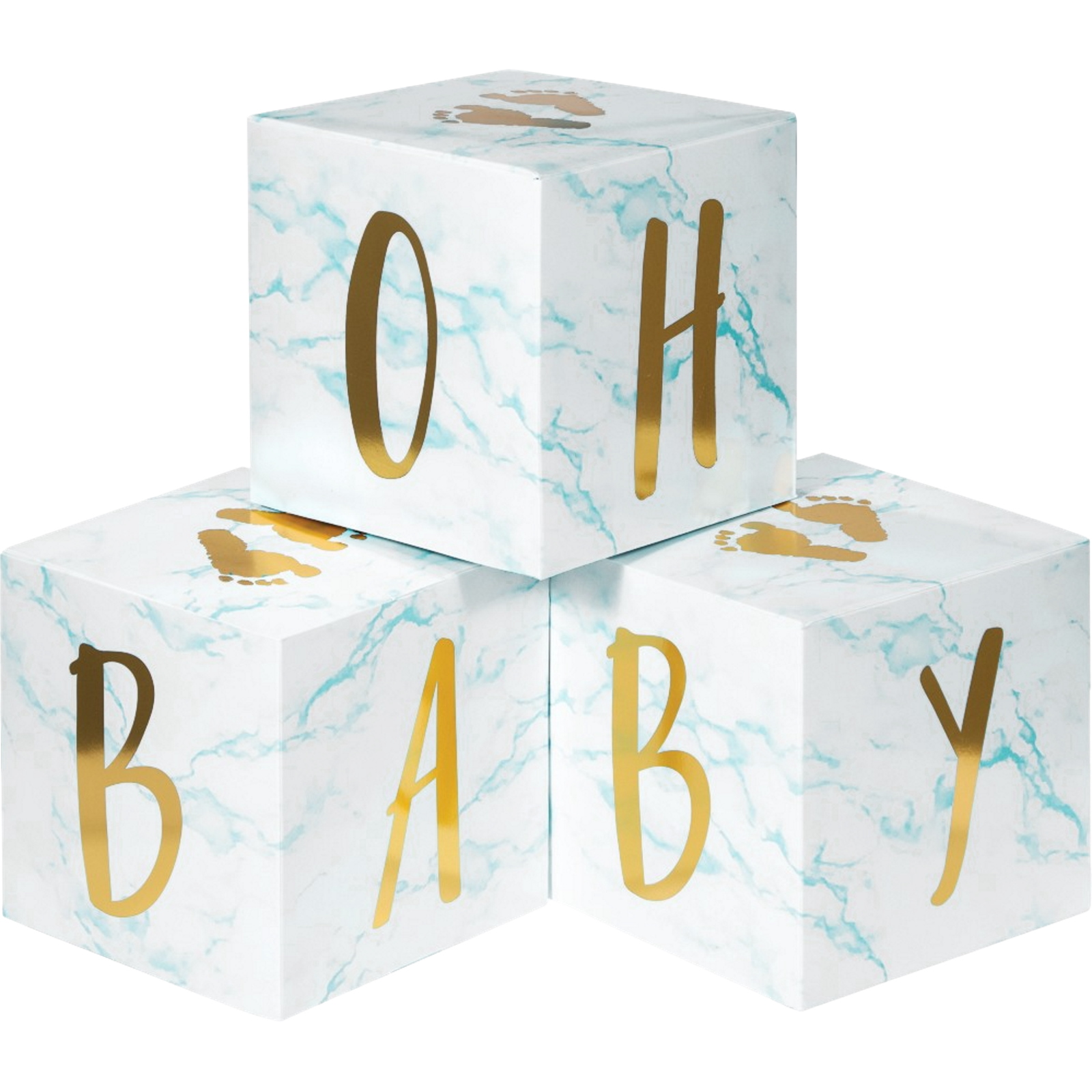 Blue Marble Oh Baby Block Centrepieces (Pack of 3)