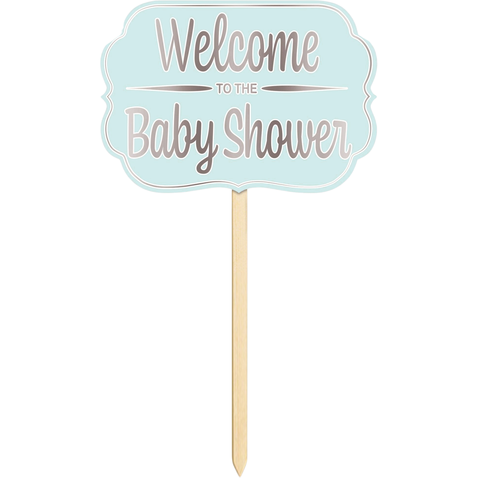 Blue & Silver Welcome to the Baby Shower Yard Sign