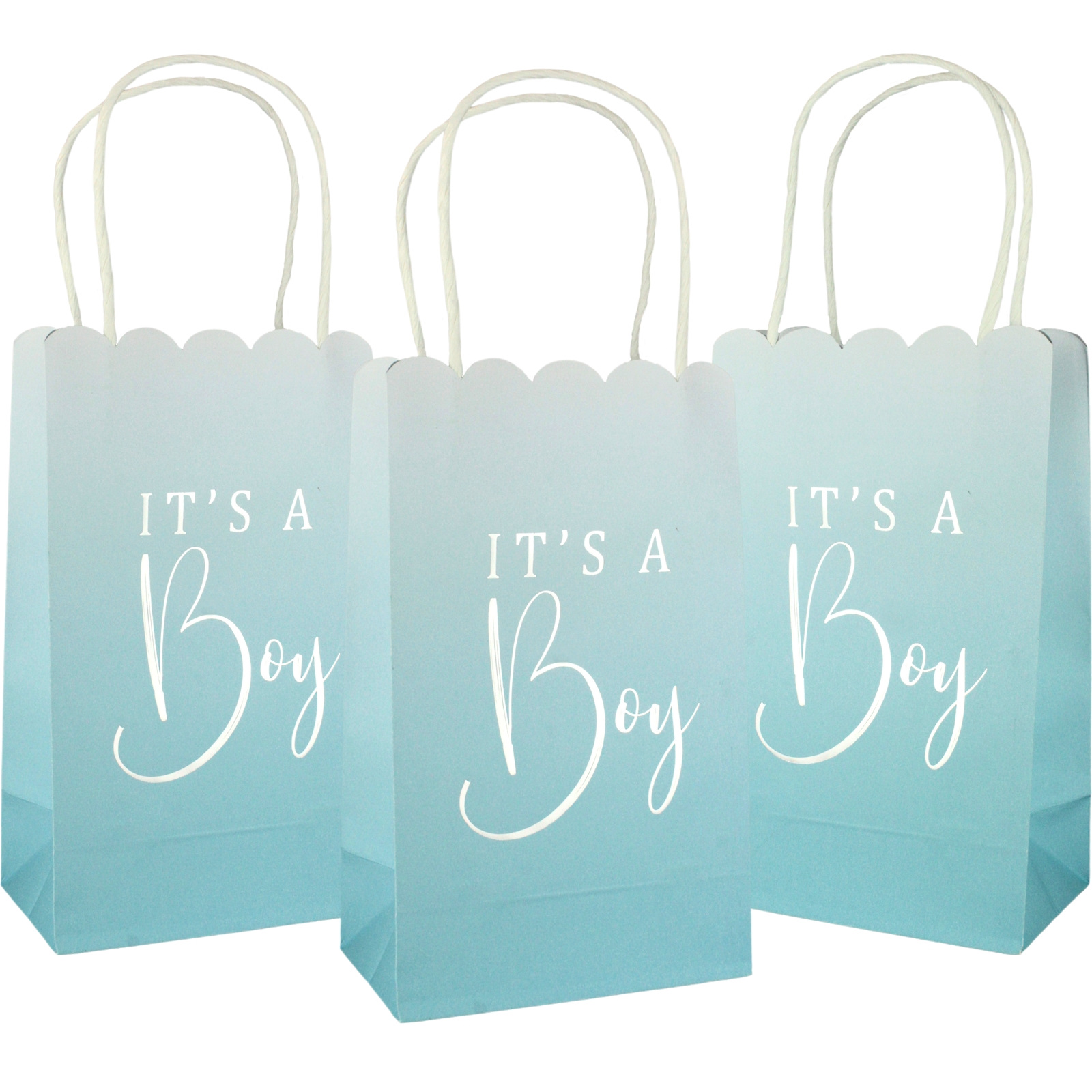 Ombre Blue It's A Boy Paper Gift Bags (Pack of 5) 