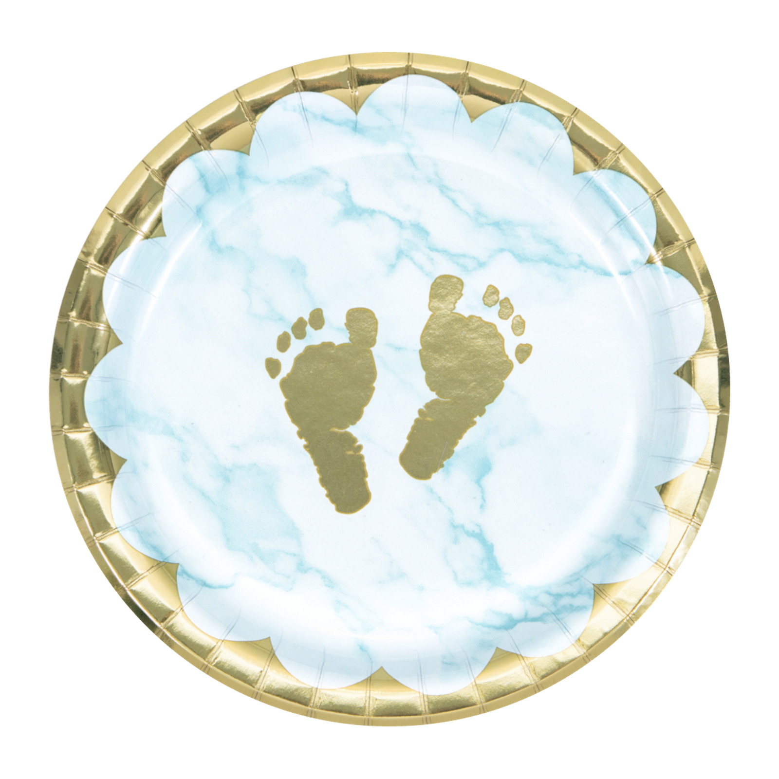 Baby Blue Marble Small Paper Plates (Pack of 8)