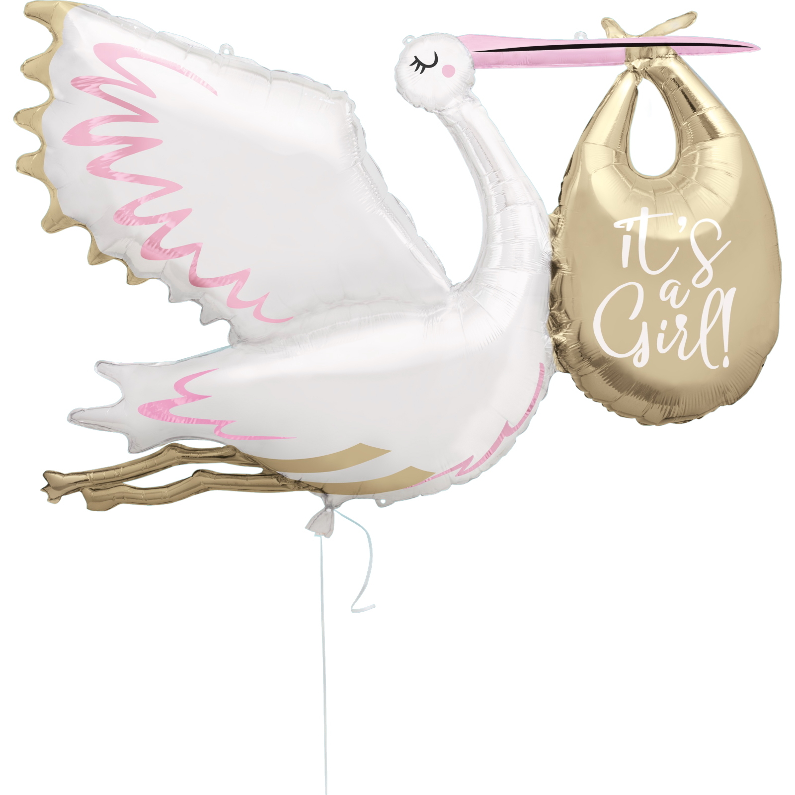 It's a Girl Stork Supershape Foil Helium Balloon 157cm