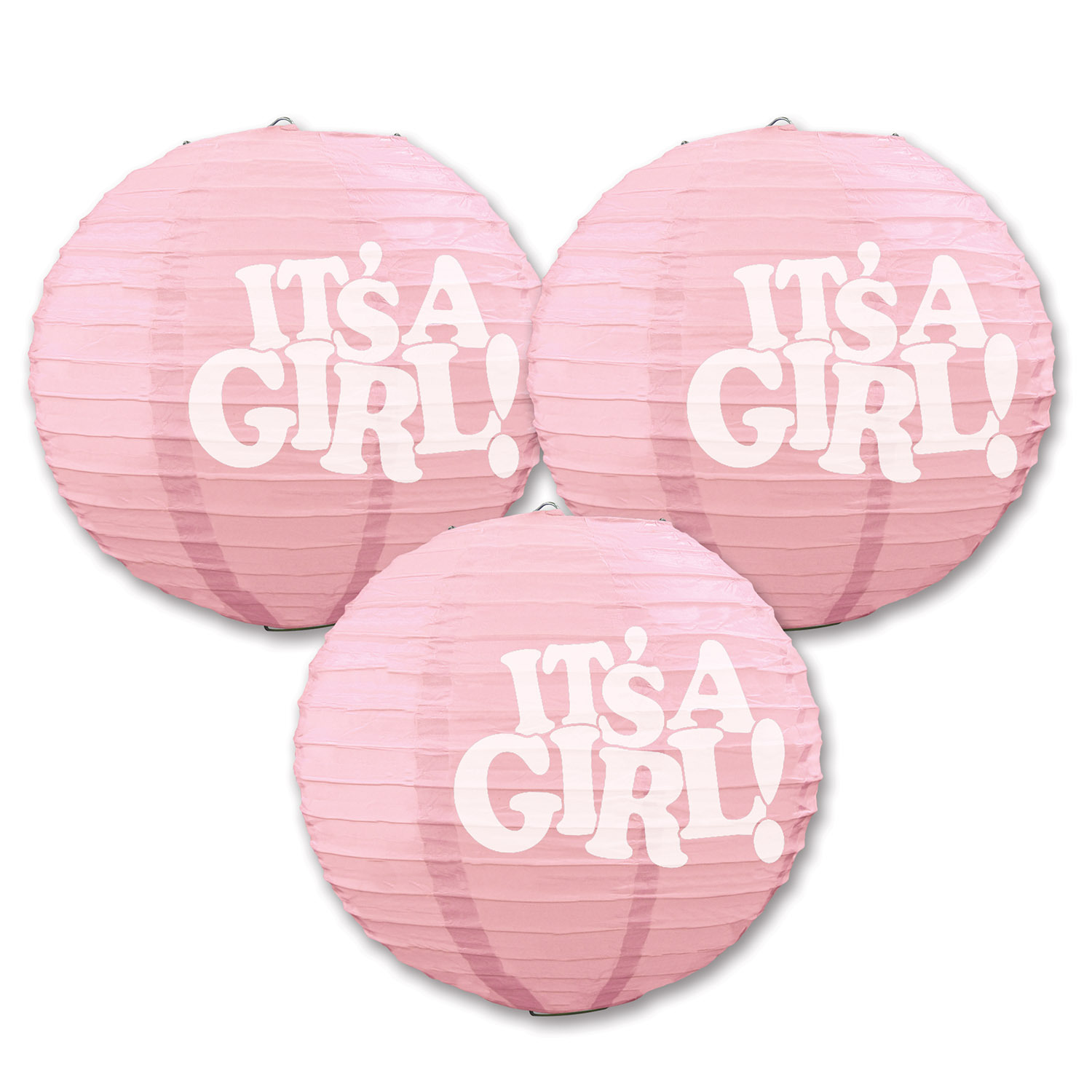 It's a Girl Paper Lanterns (Pack of 3)