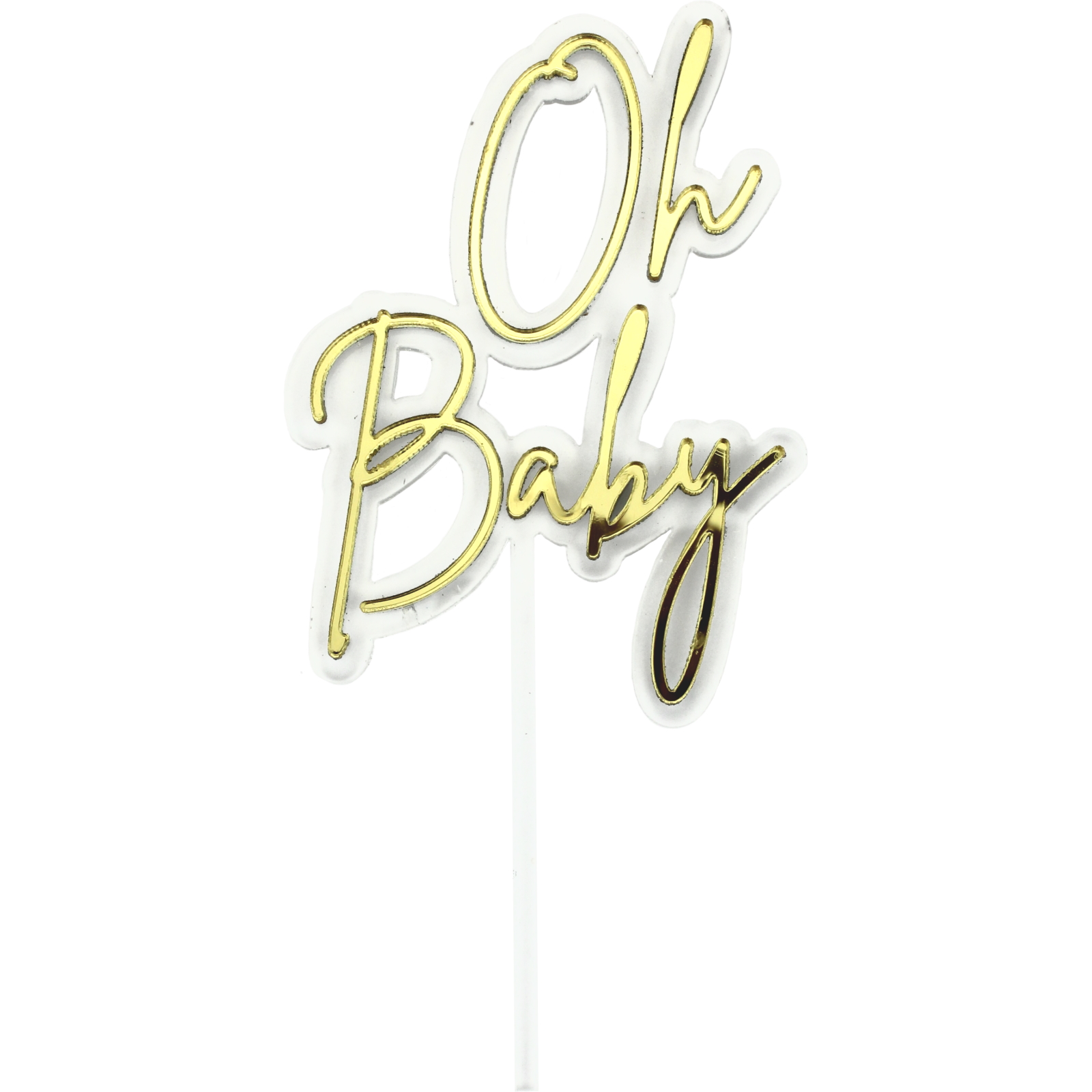 Oh Baby Gold & Clear Layered Acrylic Cake Topper