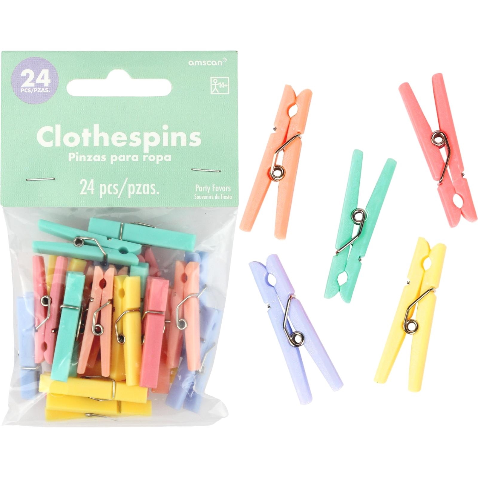 Mini Pastel Clothes Pegs (Pack of 24)