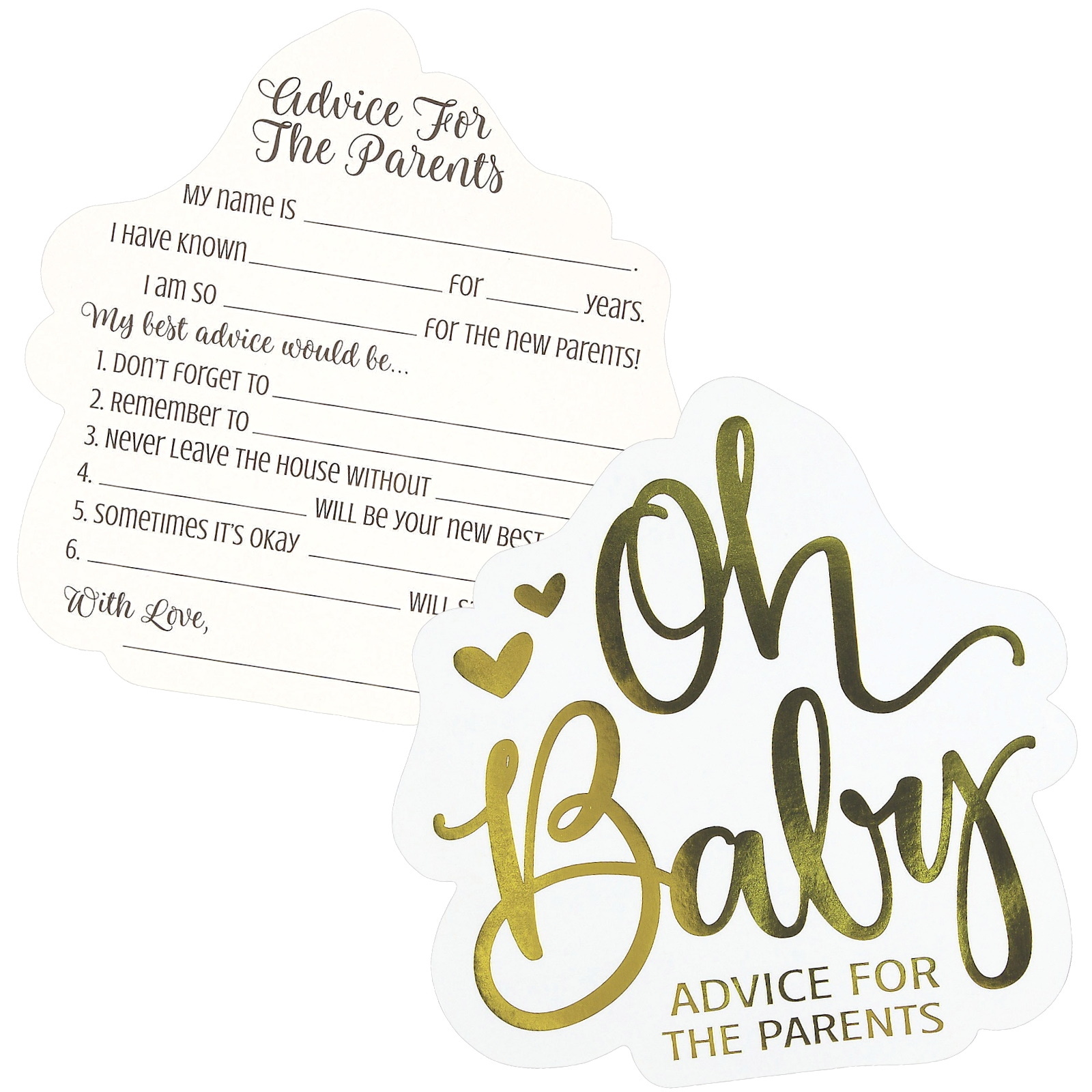Oh Baby New Parents to Be Advice Cards (Pack of 24)