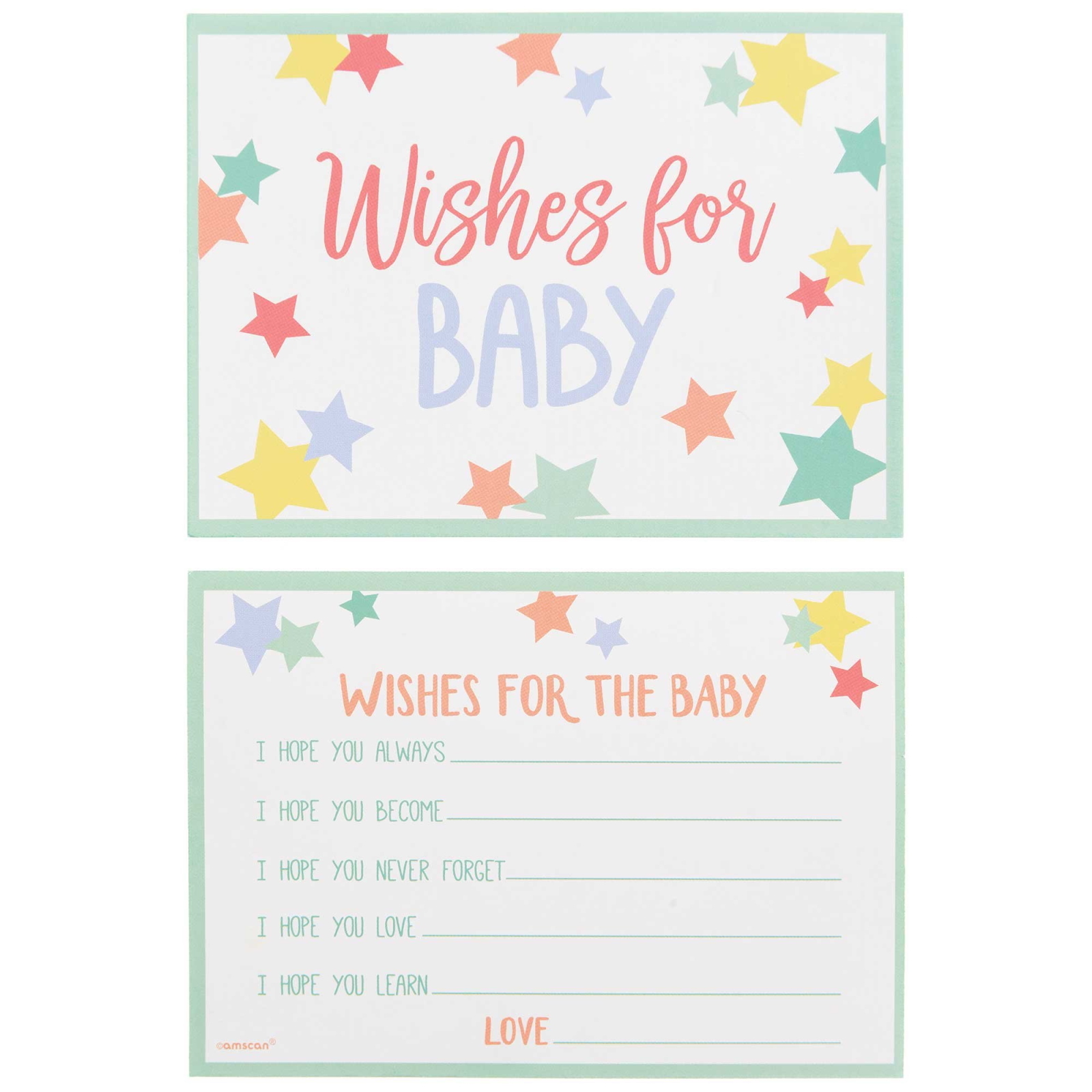 Baby Shower Wishes For Baby Cards (Pack of 24)