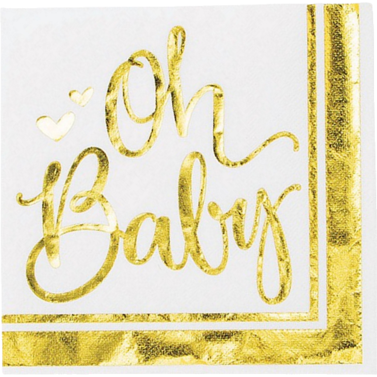 Oh Baby Gold Large Napkins / Serviettes (Pack of 16)