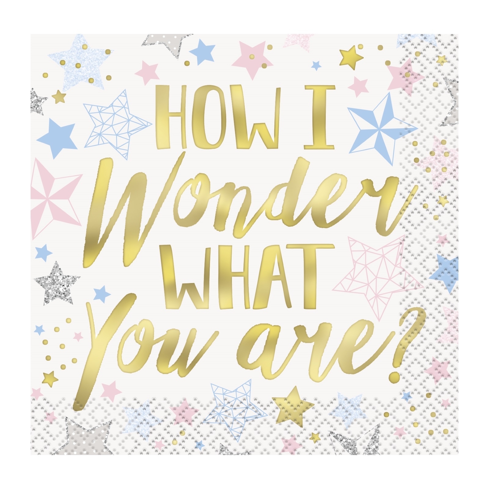 Twinkle Twinkle Little Star Baby Shower Small Napkins / Serviettes (Pack of 16)