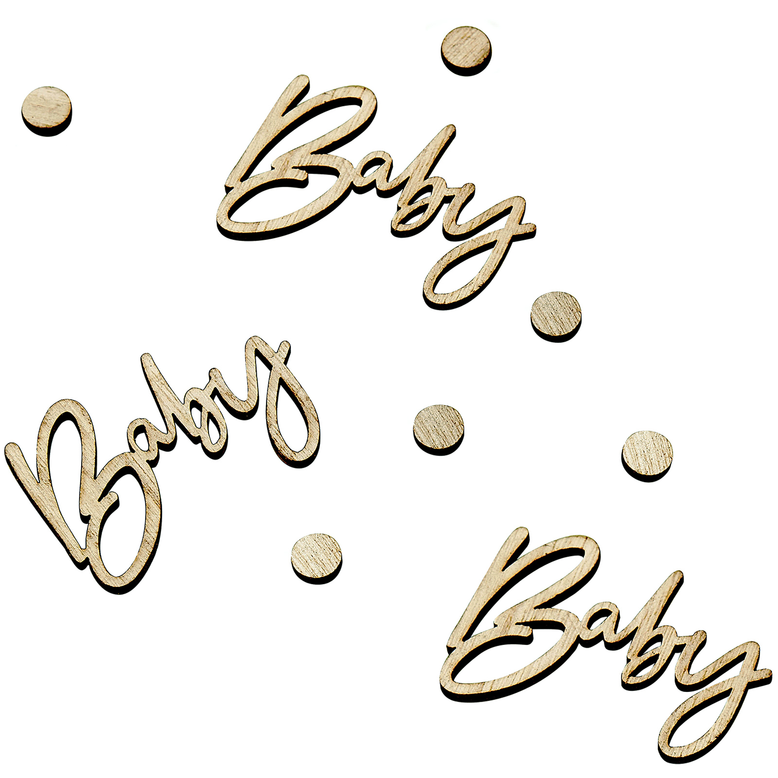 Ginger Ray Botanical Baby Wooden Confetti Decorations 