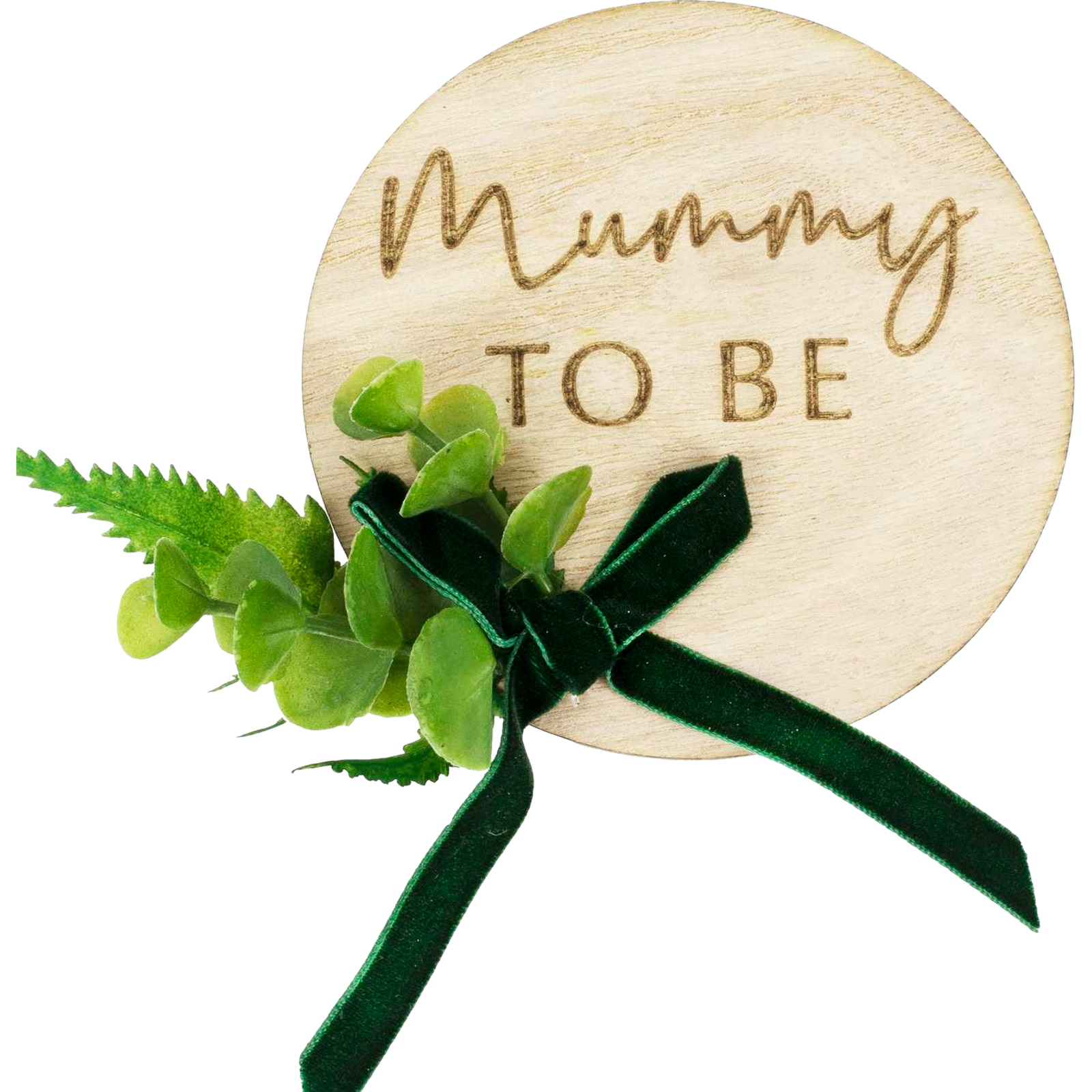 Ginger Ray Botanical Baby Wooden Mummy to Be Badge