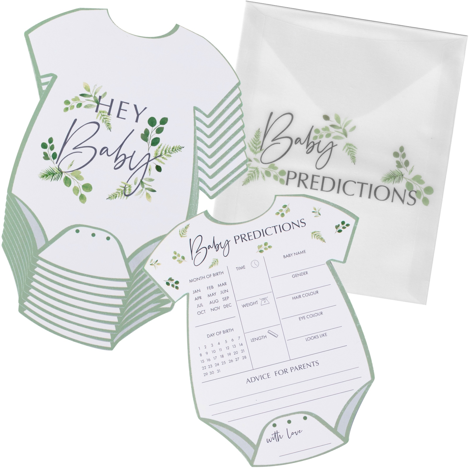 Ginger Ray Botanical Baby Prediction Cards (Pack of 10)