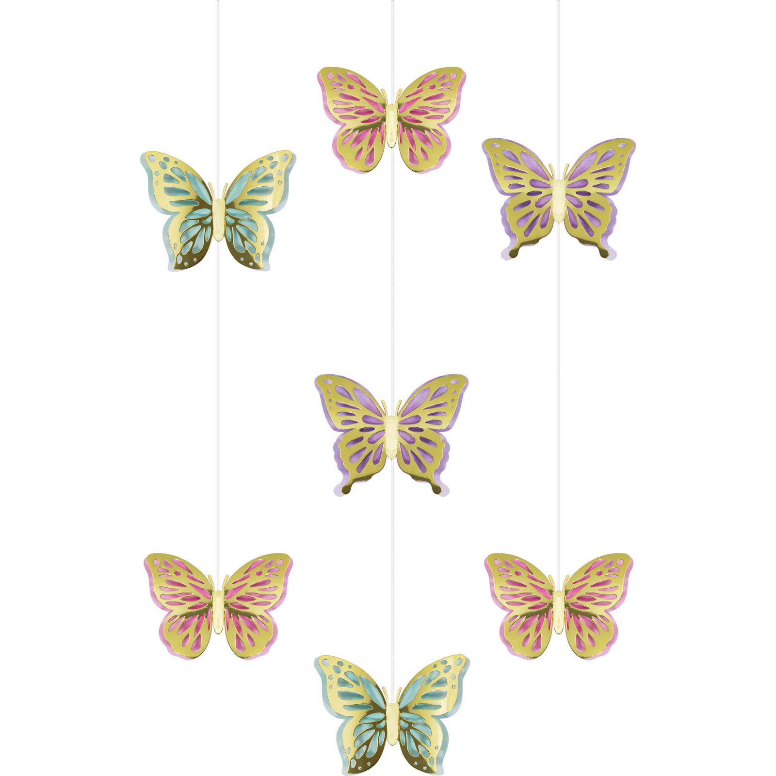 Butterfly Shimmer Hanging Decorations (Pack of 3)