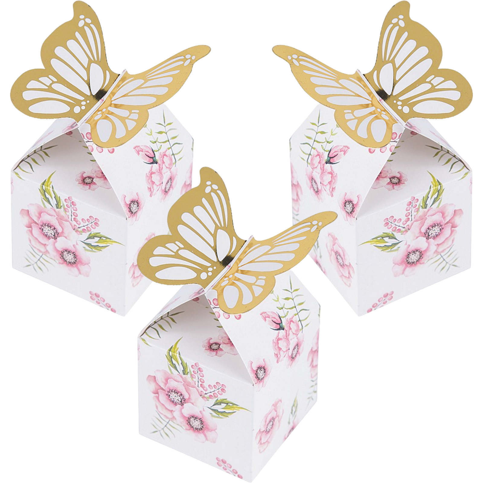 Butterfly Floral Mini Lolly / Treat Boxes 5cm (Pack of 24)