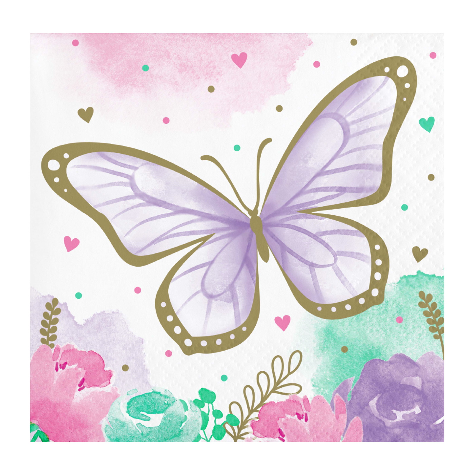 Butterfly Shimmer Small Napkins / Serviettes (Pack of 16) 