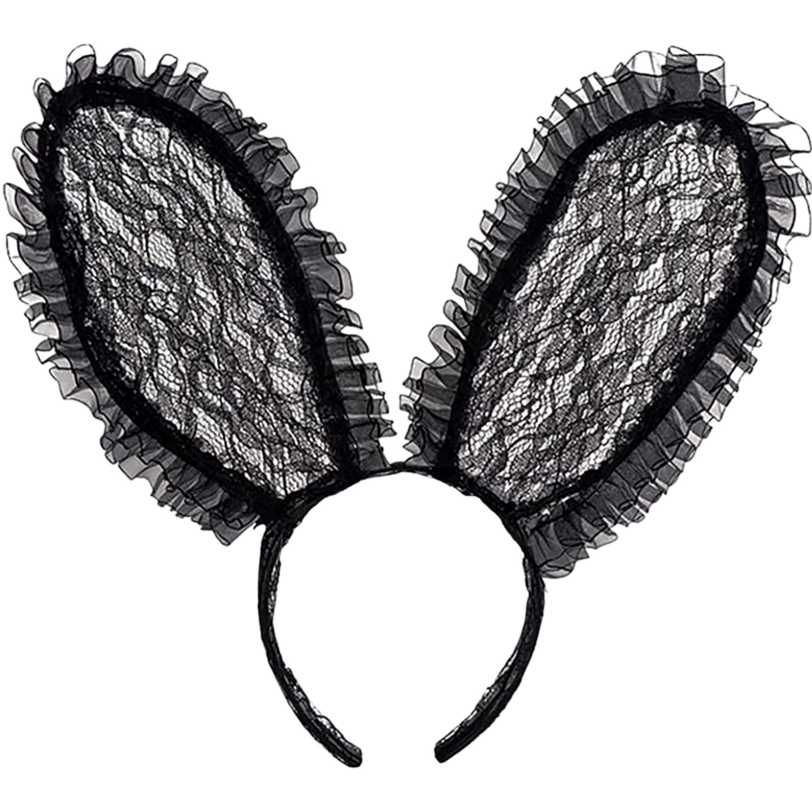 Black Lace Bunny Ears Headband